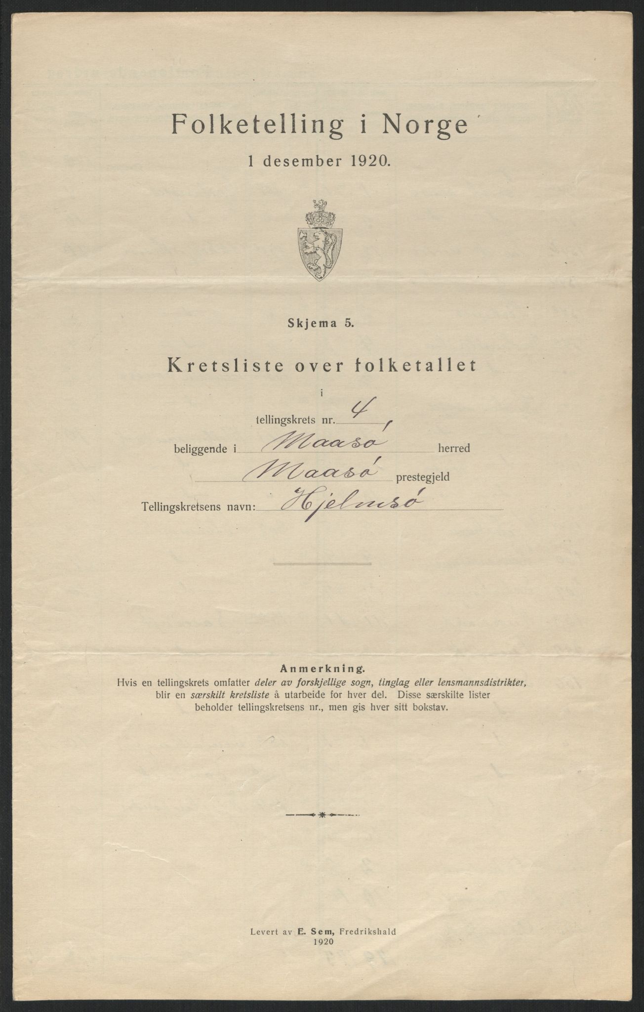 SATØ, Folketelling 1920 for 2018 Måsøy herred, 1920, s. 16