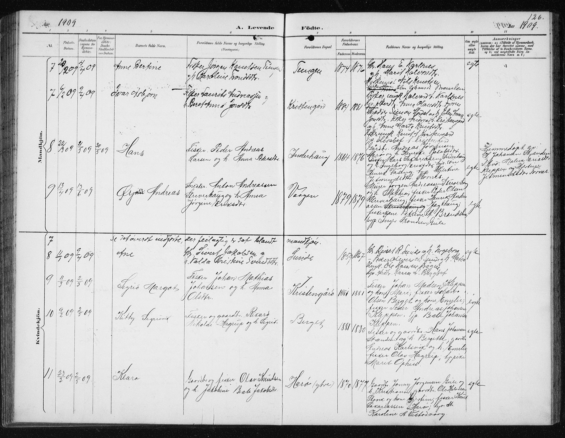 Ministerialprotokoller, klokkerbøker og fødselsregistre - Møre og Romsdal, AV/SAT-A-1454/566/L0773: Klokkerbok nr. 566C02, 1892-1909, s. 126