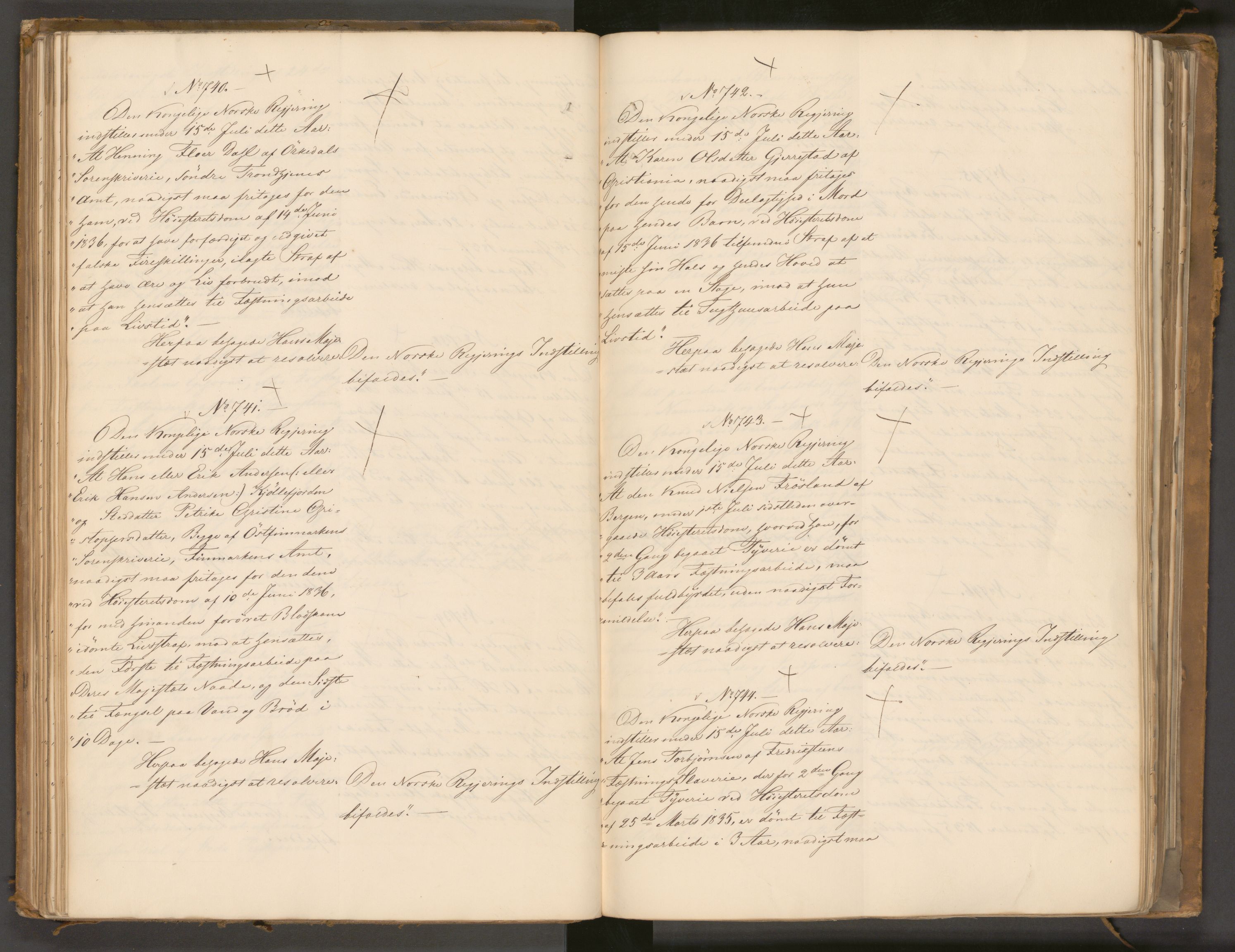 Statsrådssekretariatet, AV/RA-S-1001/A/Ab/L0043: Kgl. res. nr. 632-1192, 2. halvår, 1836