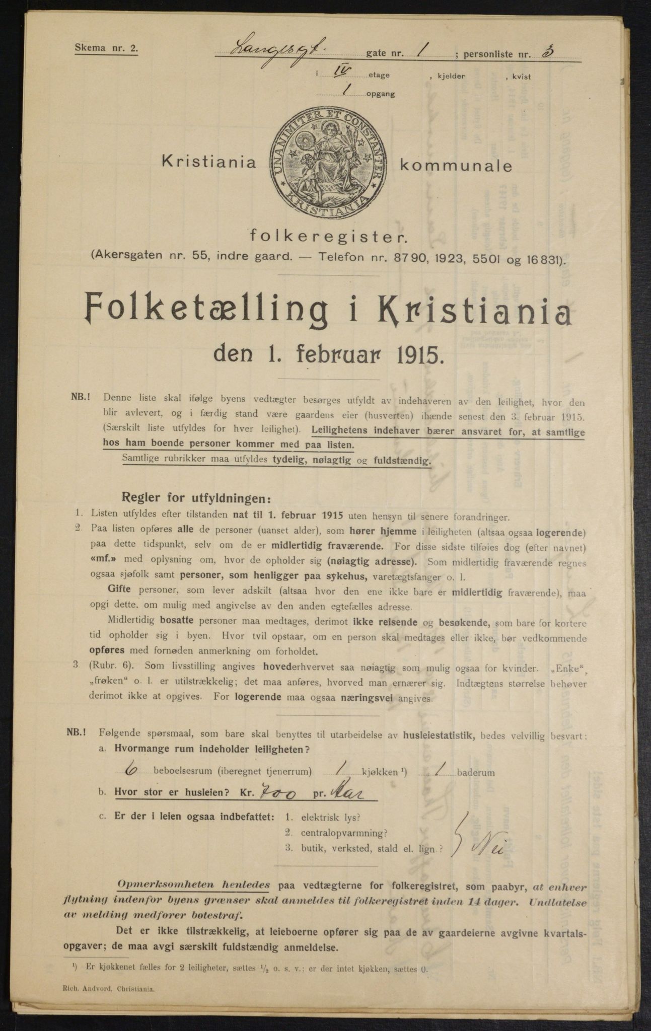 OBA, Kommunal folketelling 1.2.1915 for Kristiania, 1915, s. 55803