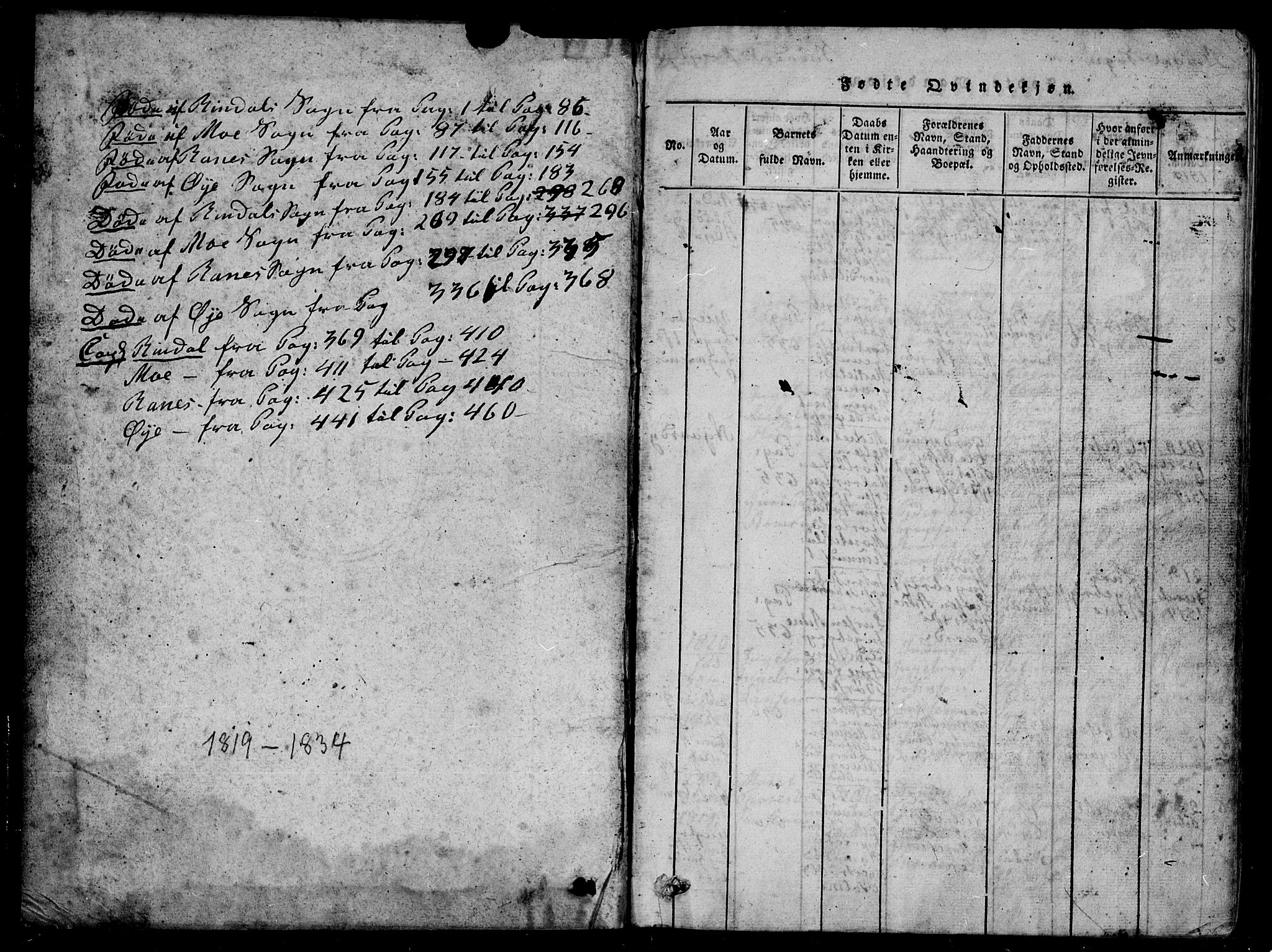 Ministerialprotokoller, klokkerbøker og fødselsregistre - Møre og Romsdal, SAT/A-1454/595/L1050: Klokkerbok nr. 595C02, 1819-1834