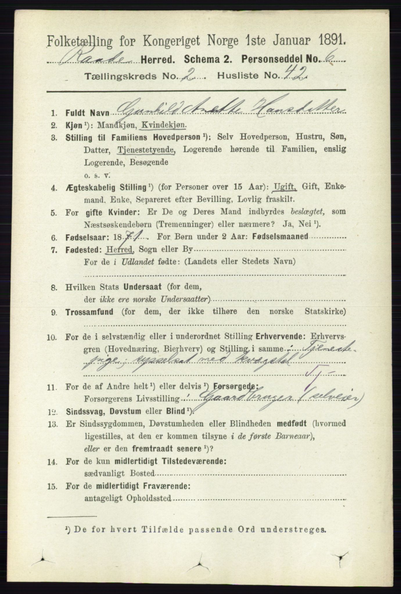 RA, Folketelling 1891 for 0135 Råde herred, 1891, s. 867