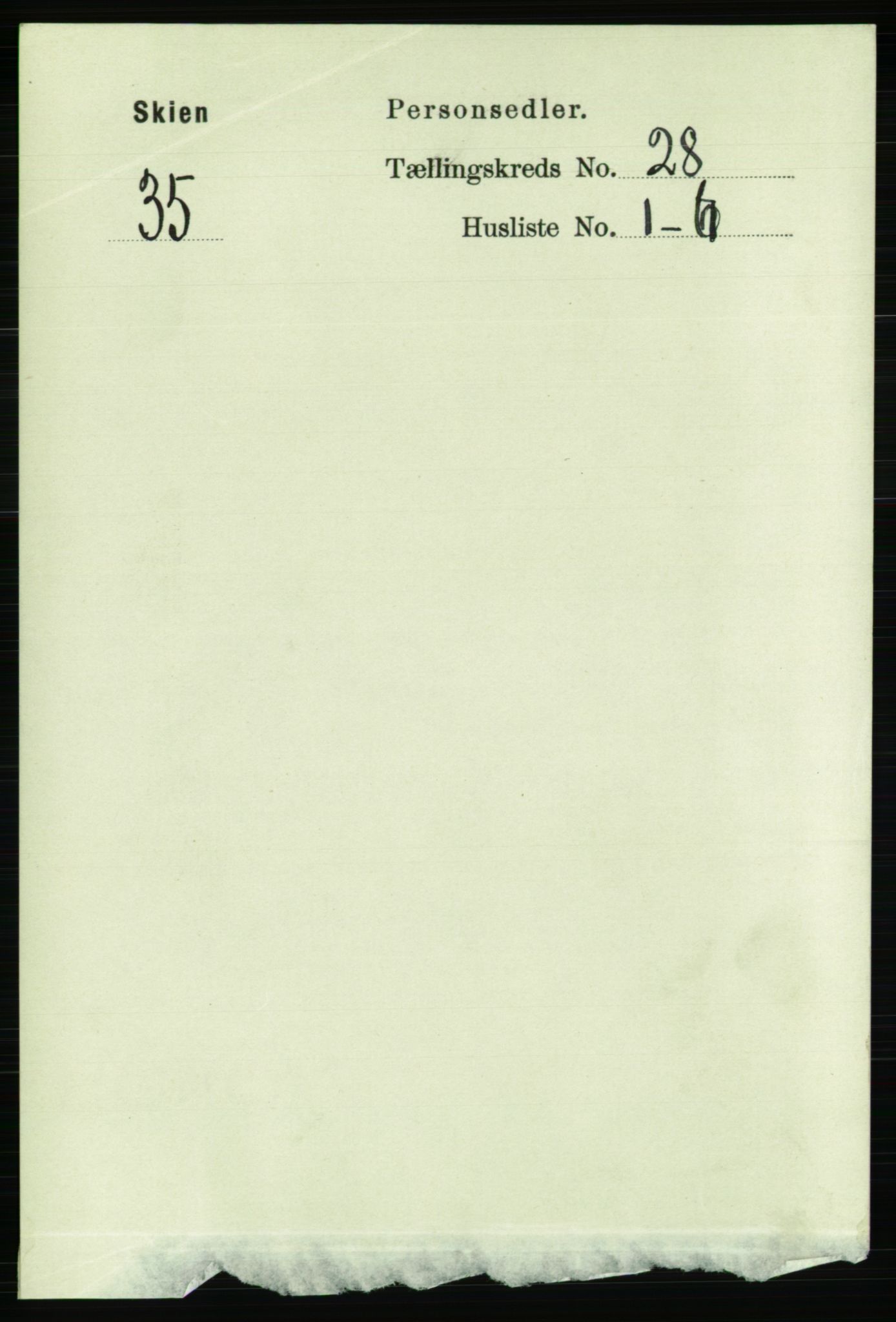 RA, Folketelling 1891 for 0806 Skien kjøpstad, 1891, s. 6495