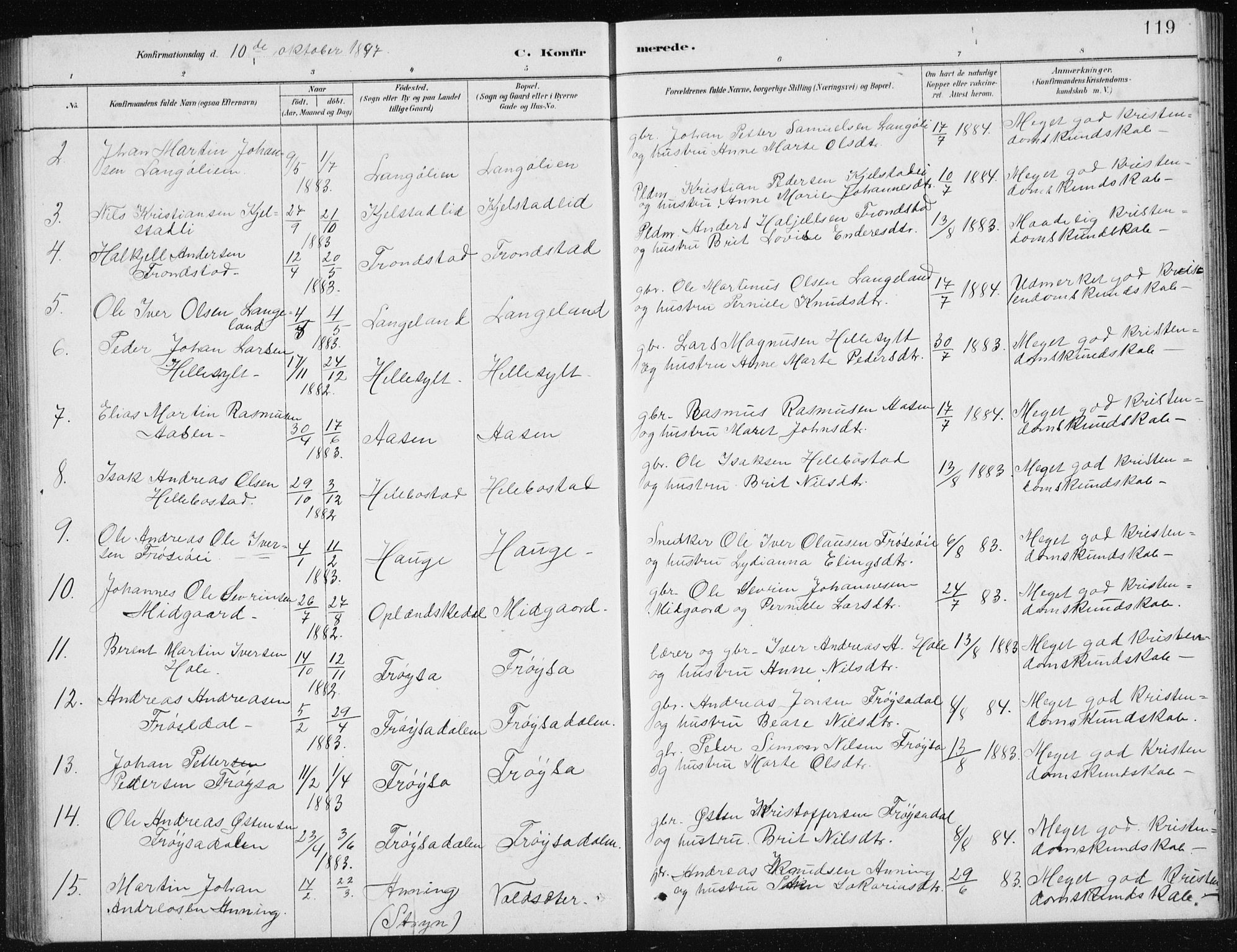 Ministerialprotokoller, klokkerbøker og fødselsregistre - Møre og Romsdal, AV/SAT-A-1454/517/L0230: Klokkerbok nr. 517C03, 1879-1912, s. 119