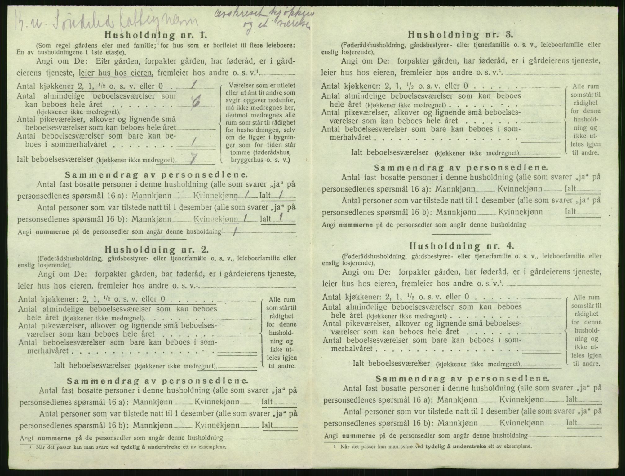 SAK, Folketelling 1920 for 0913 Søndeled herred, 1920, s. 1220