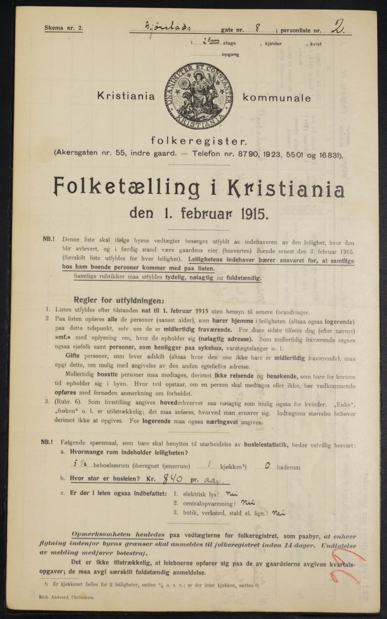 OBA, Kommunal folketelling 1.2.1915 for Kristiania, 1915, s. 28992