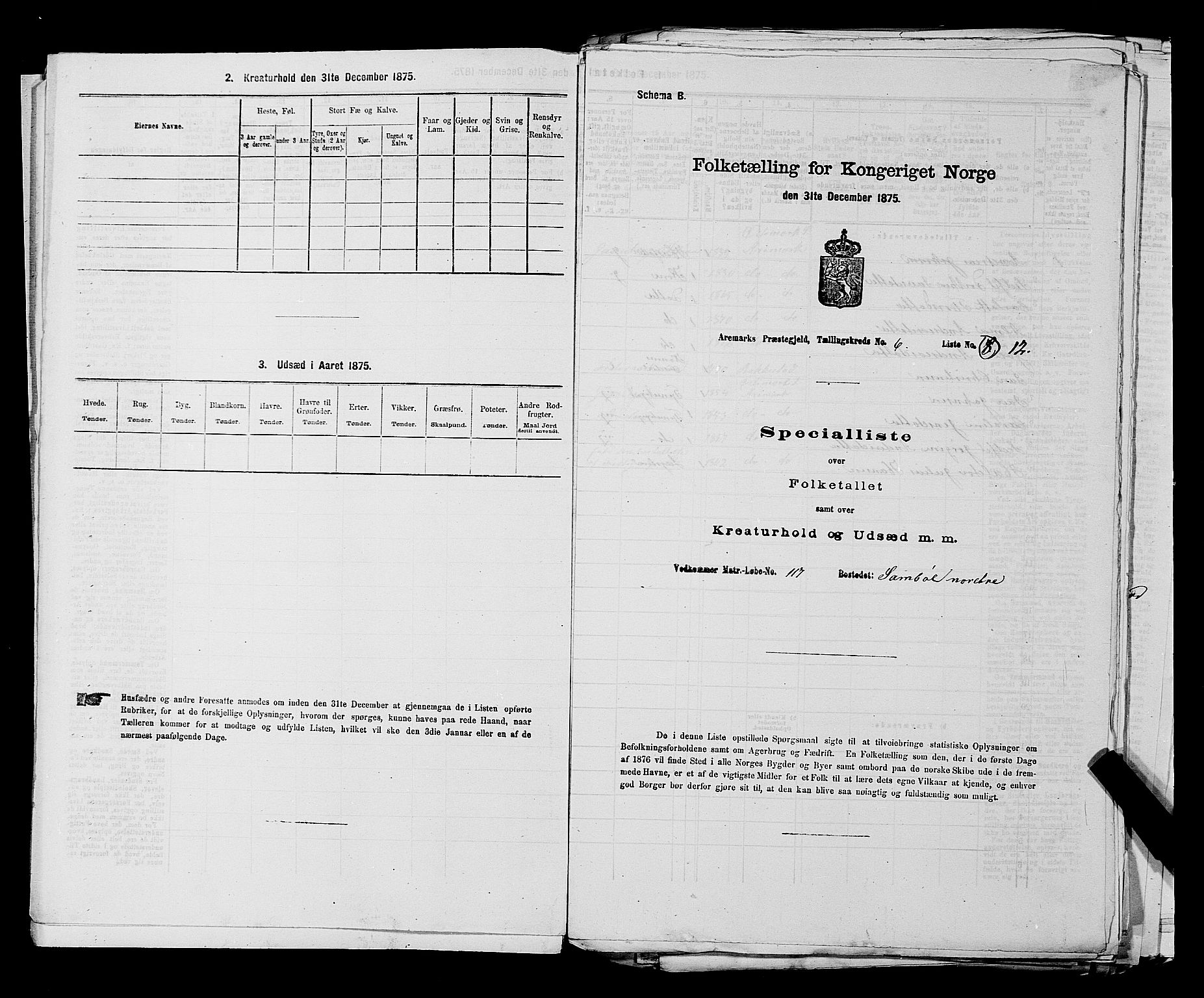 RA, Folketelling 1875 for 0118P Aremark prestegjeld, 1875, s. 841