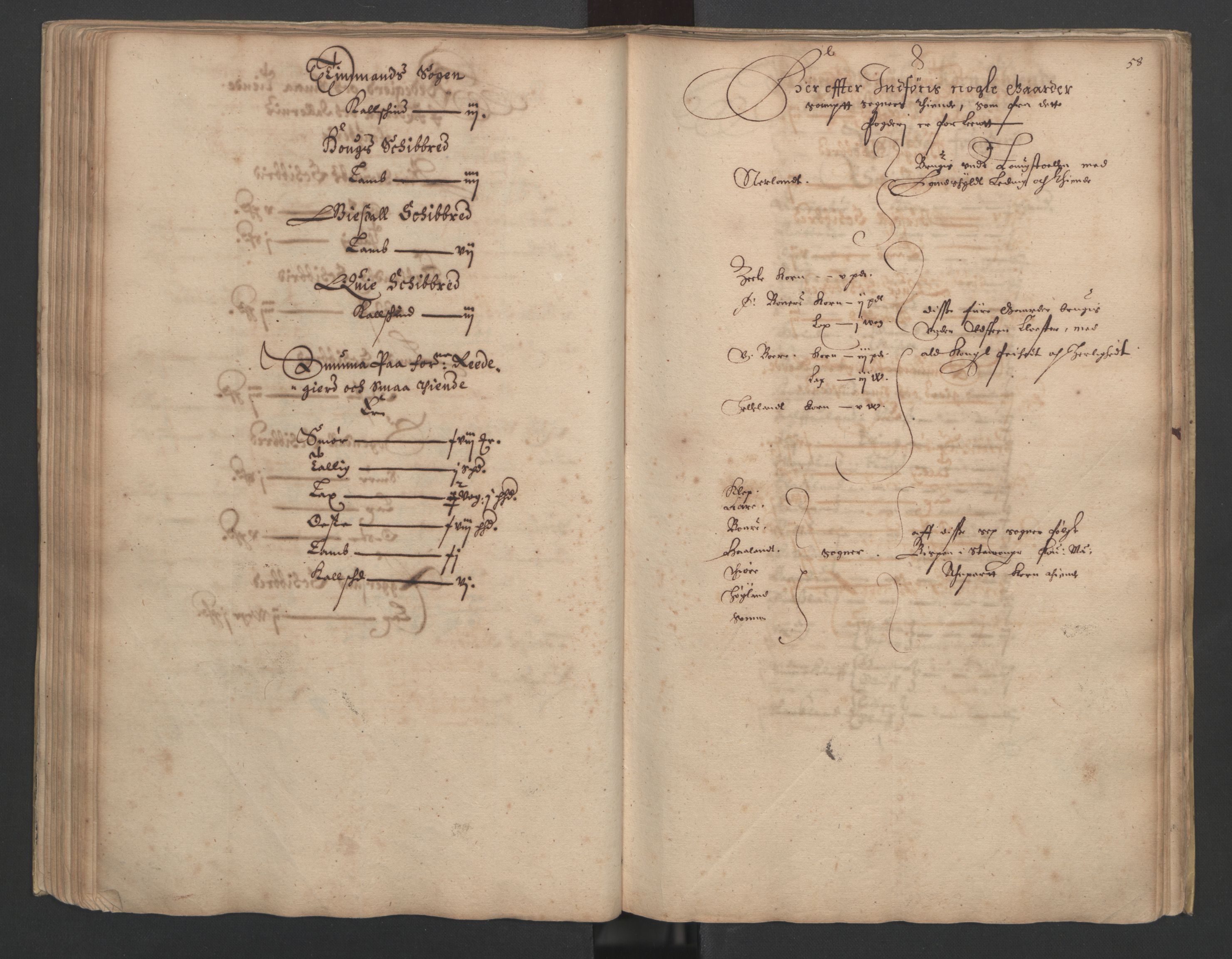 Rentekammeret inntil 1814, Realistisk ordnet avdeling, RA/EA-4070/L/L0023/0002: Stavanger lagdømme: / [B]: Kronens jordebok., 1661, s. 57b-58a