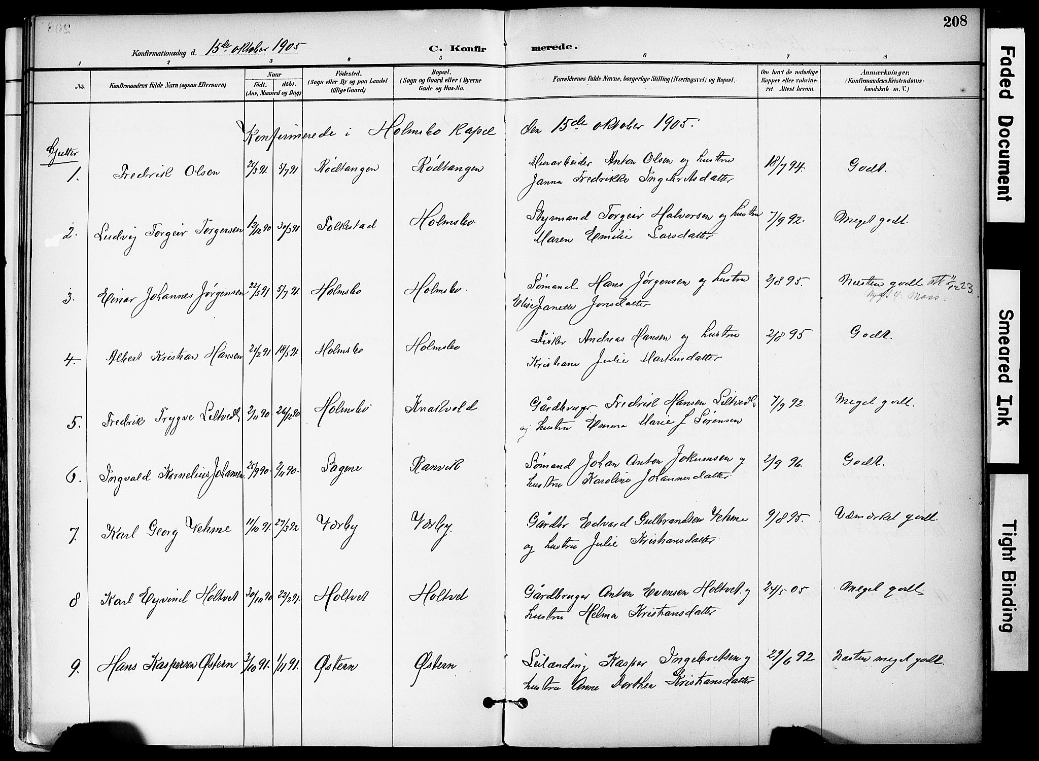 Hurum kirkebøker, AV/SAKO-A-229/F/Fa/L0015: Ministerialbok nr. 15, 1896-1908, s. 208