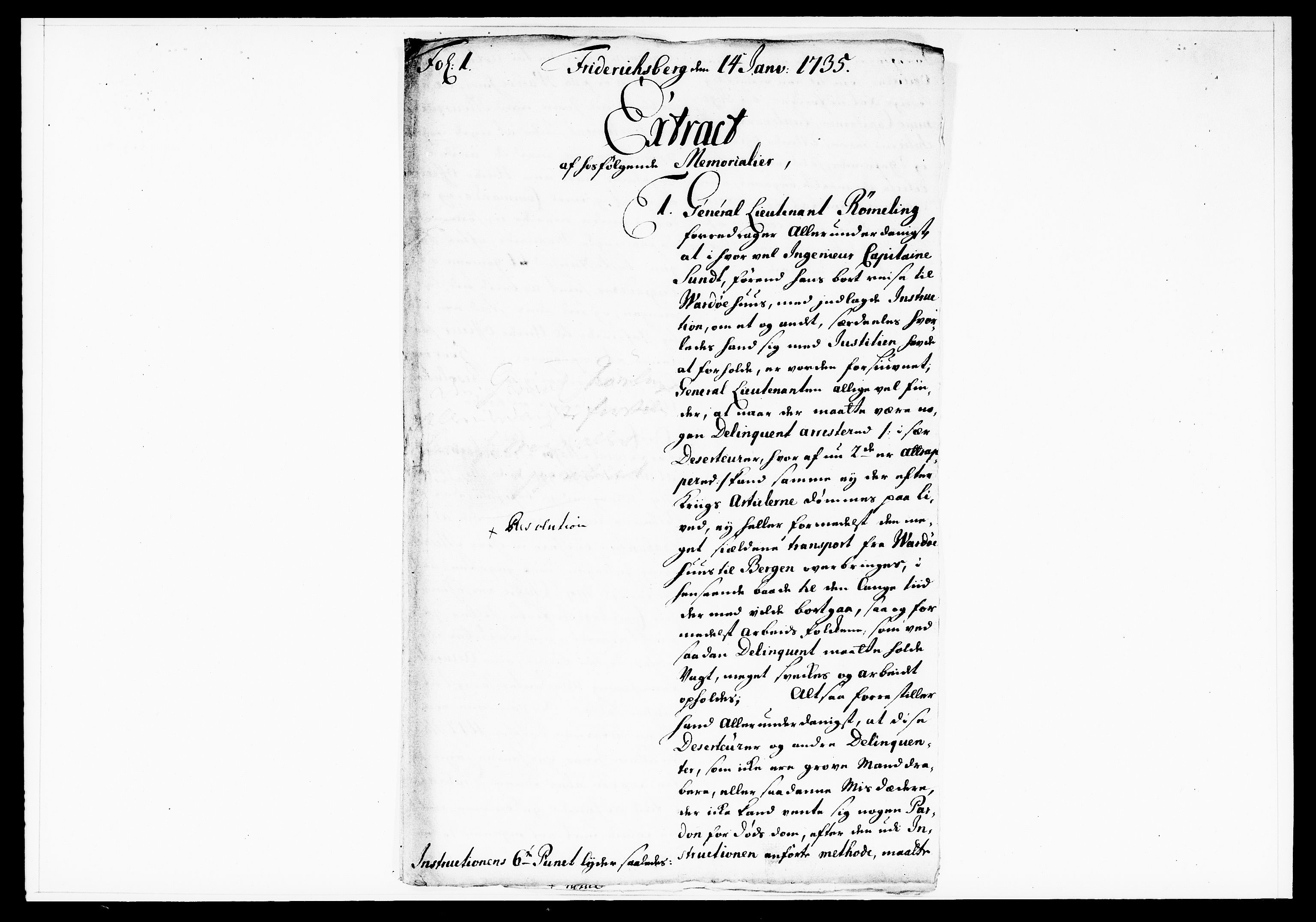 Krigskollegiet, Krigskancelliet, DRA/A-0006/-/1122-1129: Refererede sager, 1735, s. 14