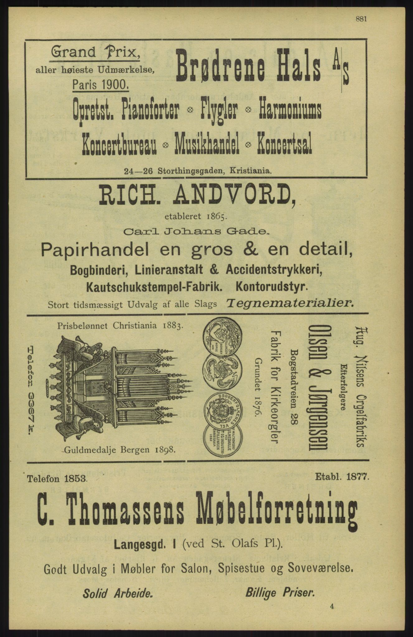 Kristiania/Oslo adressebok, PUBL/-, 1904, s. 881