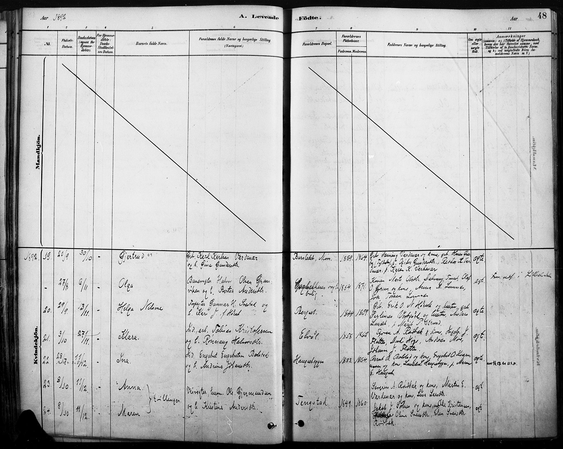 Rendalen prestekontor, AV/SAH-PREST-054/H/Ha/Haa/L0009: Ministerialbok nr. 9, 1878-1901, s. 48