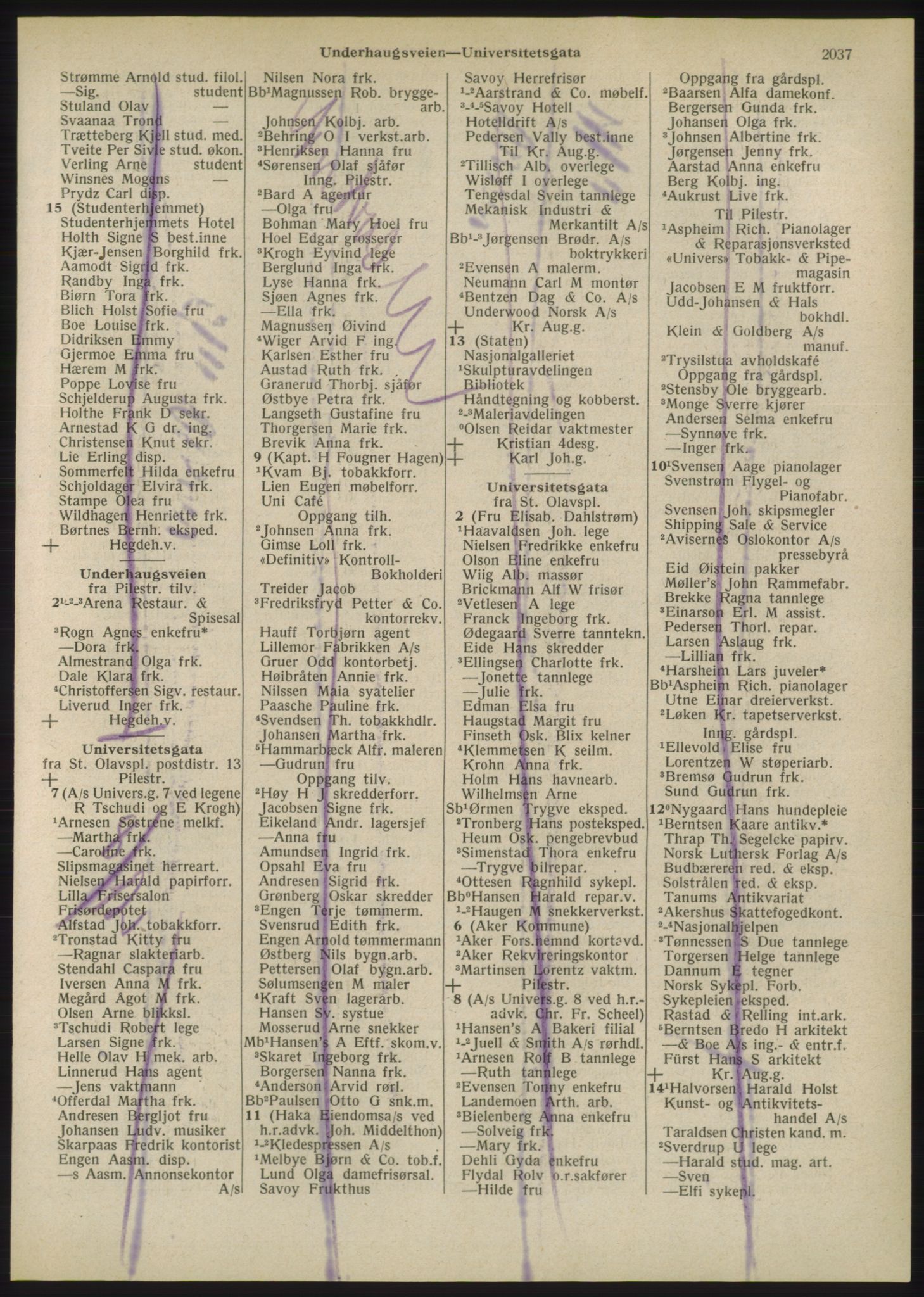 Kristiania/Oslo adressebok, PUBL/-, 1947, s. 2037