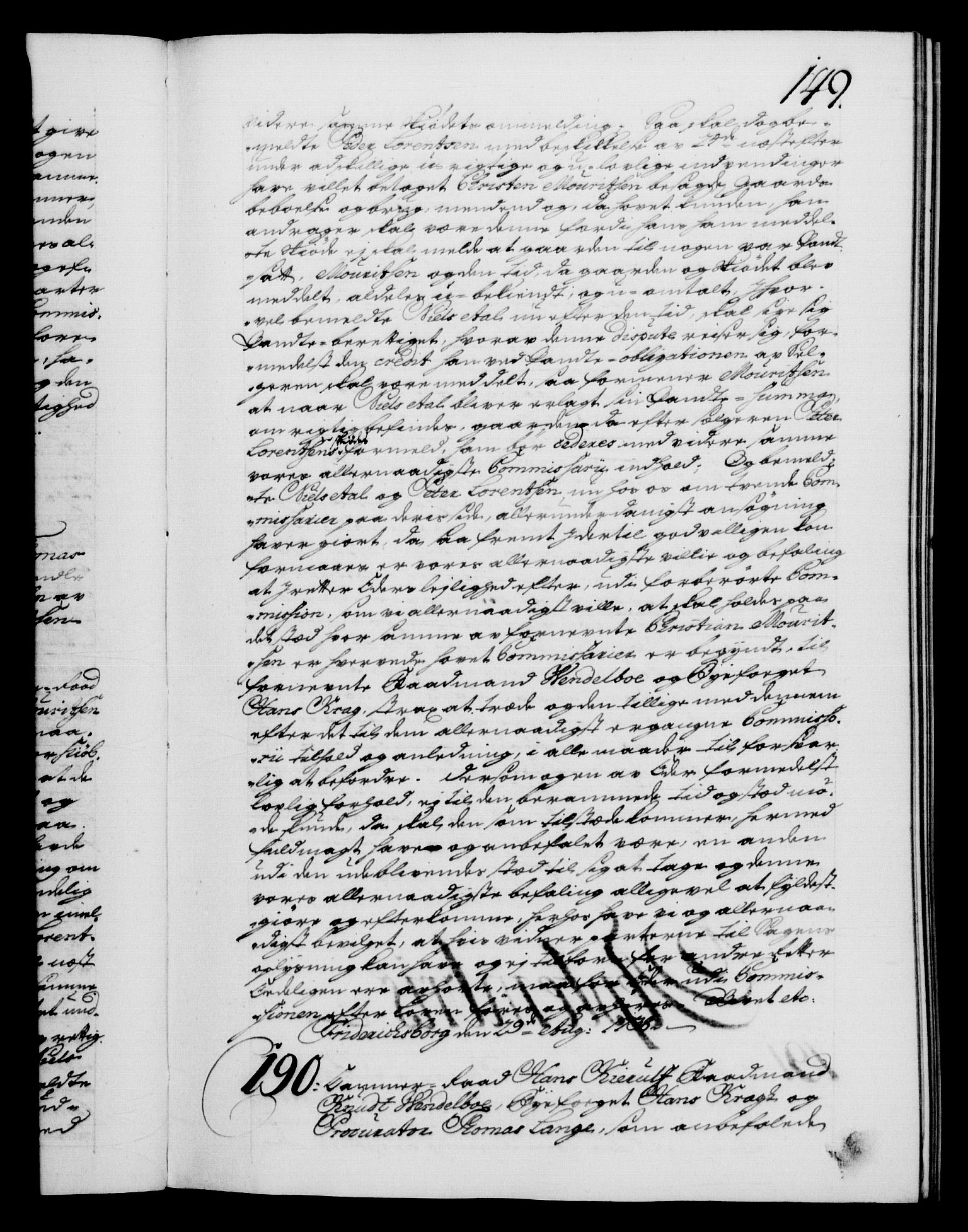 Danske Kanselli 1572-1799, AV/RA-EA-3023/F/Fc/Fca/Fcab/L0028: Norske tegnelser, 1738-1740, s. 149a