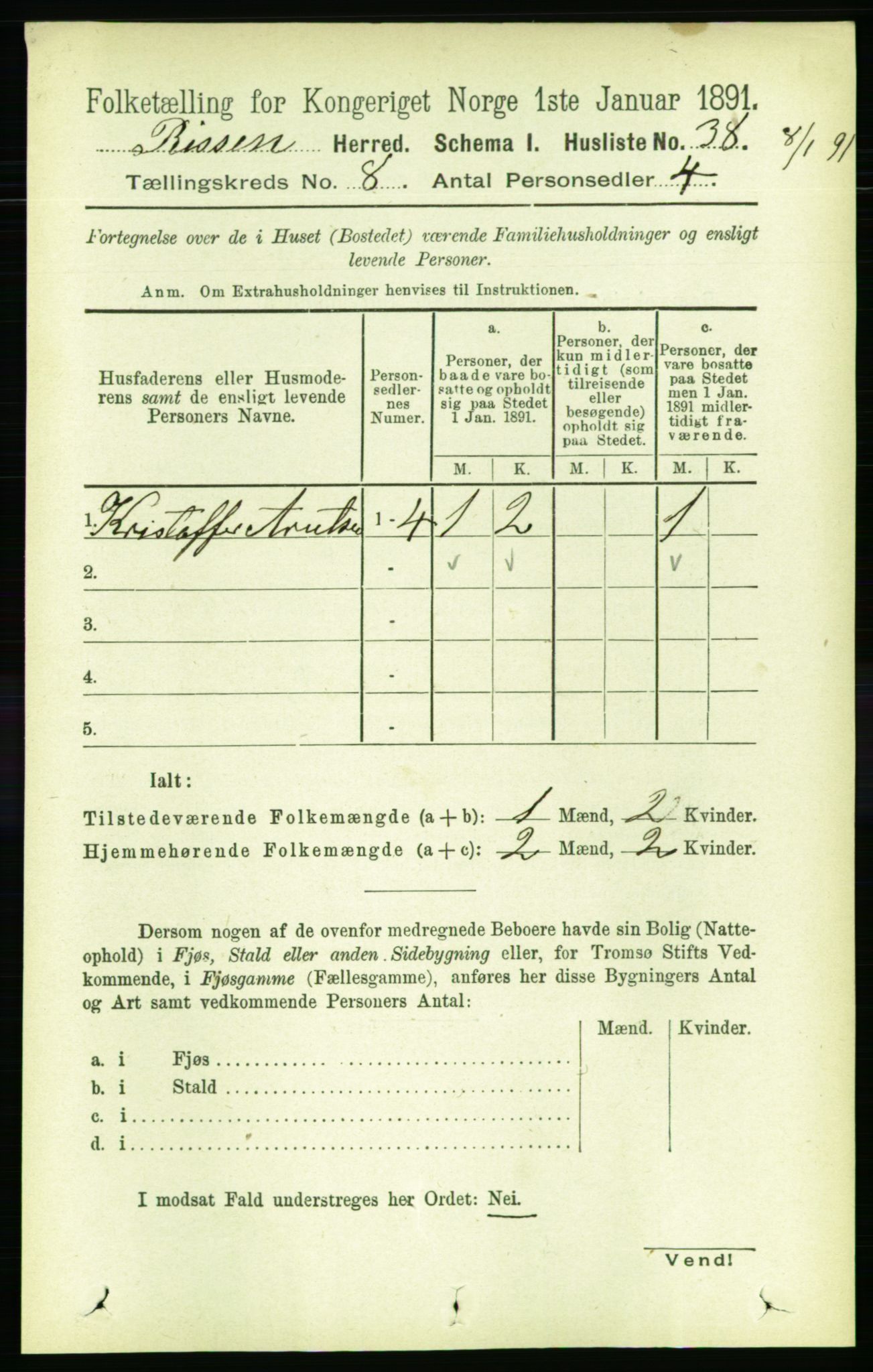 RA, Folketelling 1891 for 1624 Rissa herred, 1891, s. 4599