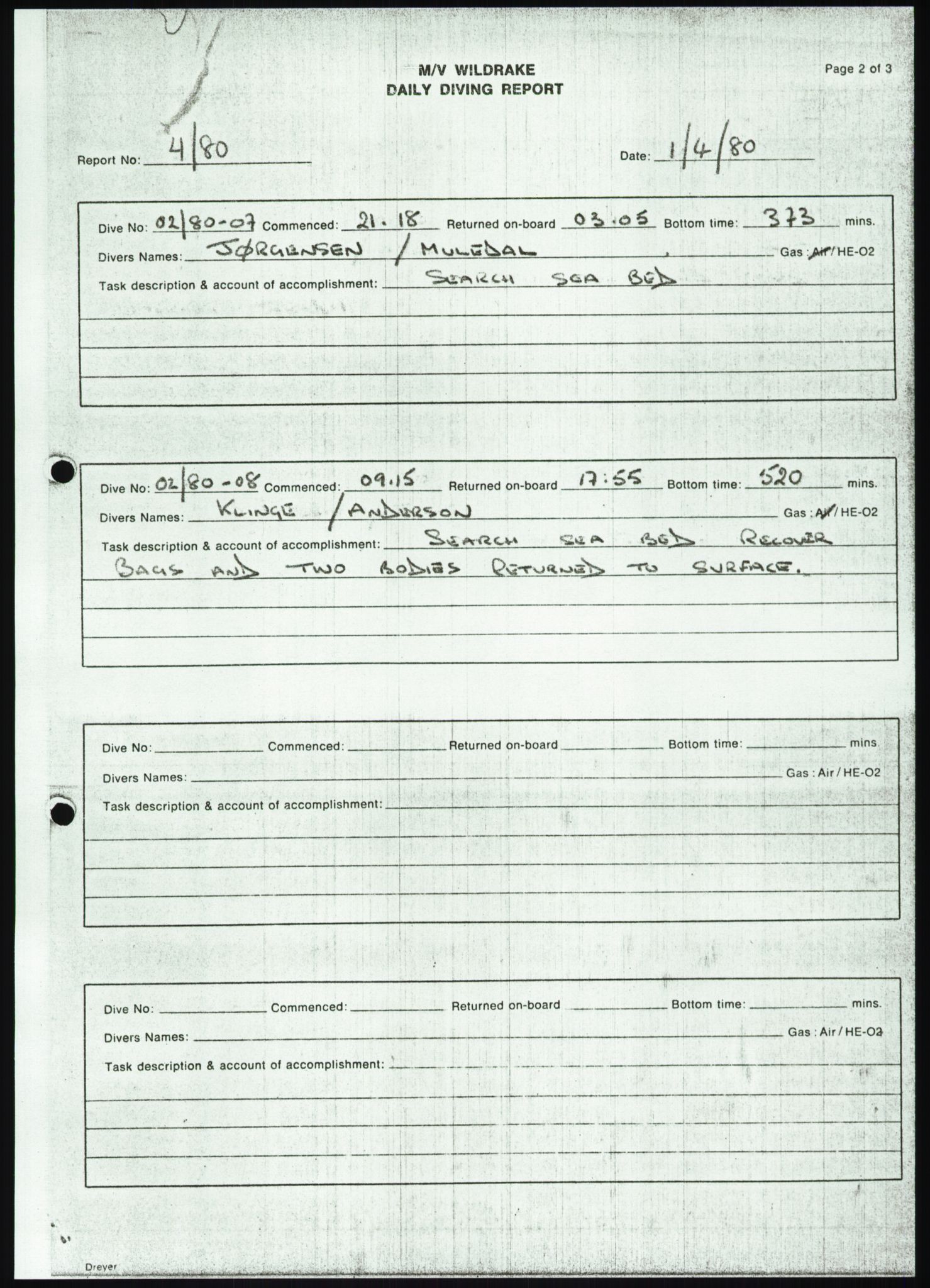 Justisdepartementet, Granskningskommisjonen ved Alexander Kielland-ulykken 27.3.1980, AV/RA-S-1165/D/L0018: R Feltopprydning (Doku.liste + R2, R4-R6 av 6), 1980-1981, s. 126