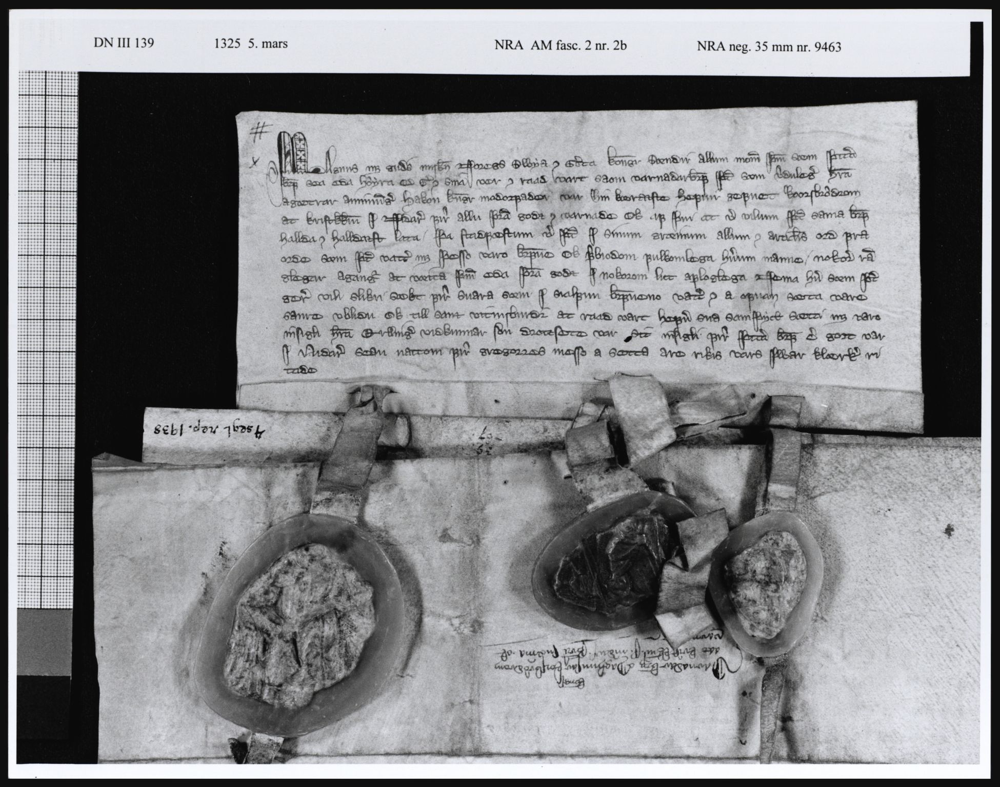 Riksarkivets diplomsamling, AV/RA-EA-5965/F05/L0004: NRA AM fasc. 2 nr. 1-2c, 1301-1339, s. 18