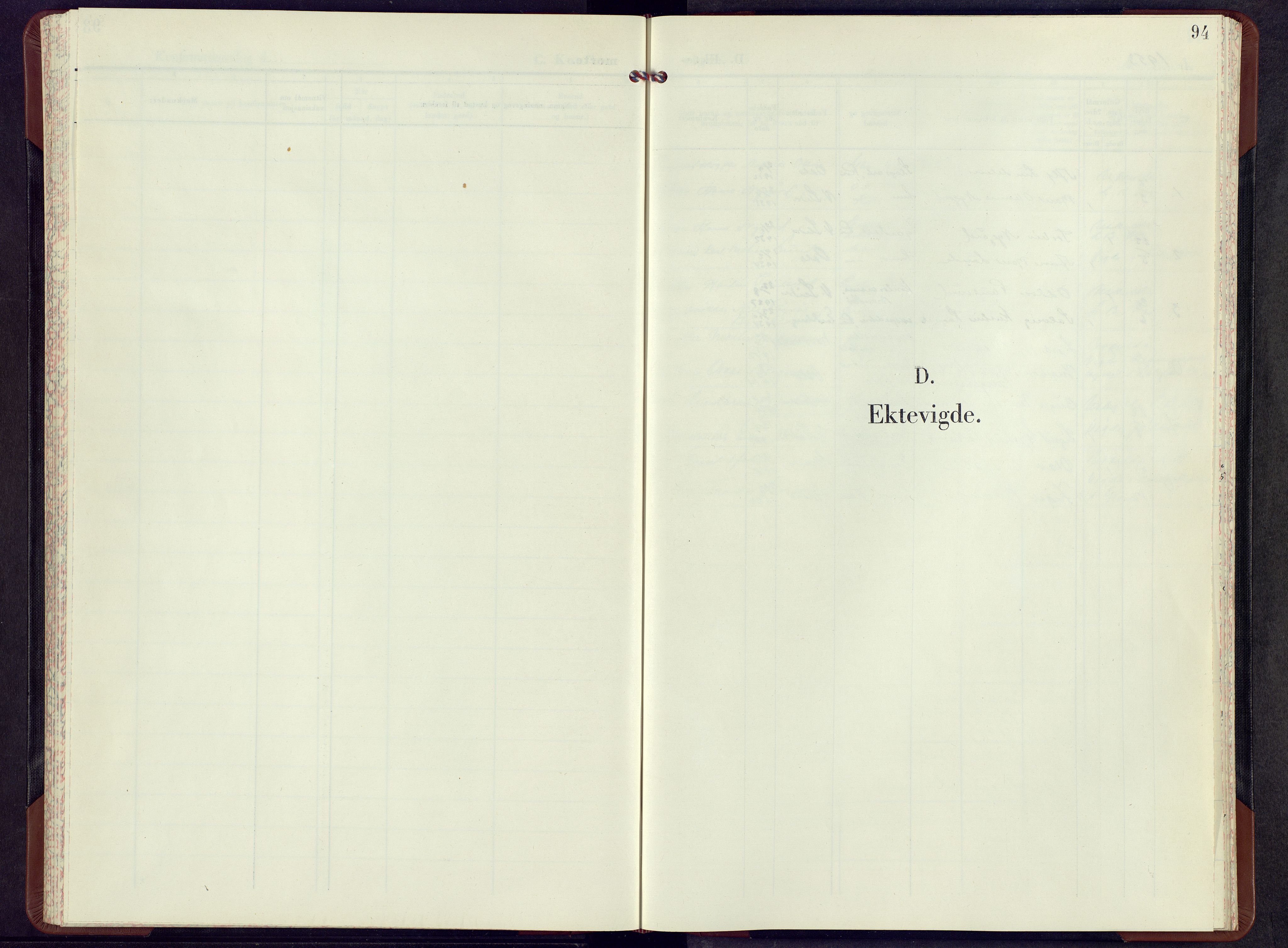 Vestre Slidre prestekontor, AV/SAH-PREST-136/H/Ha/Hab/L0011: Klokkerbok nr. 11, 1952-1968, s. 94
