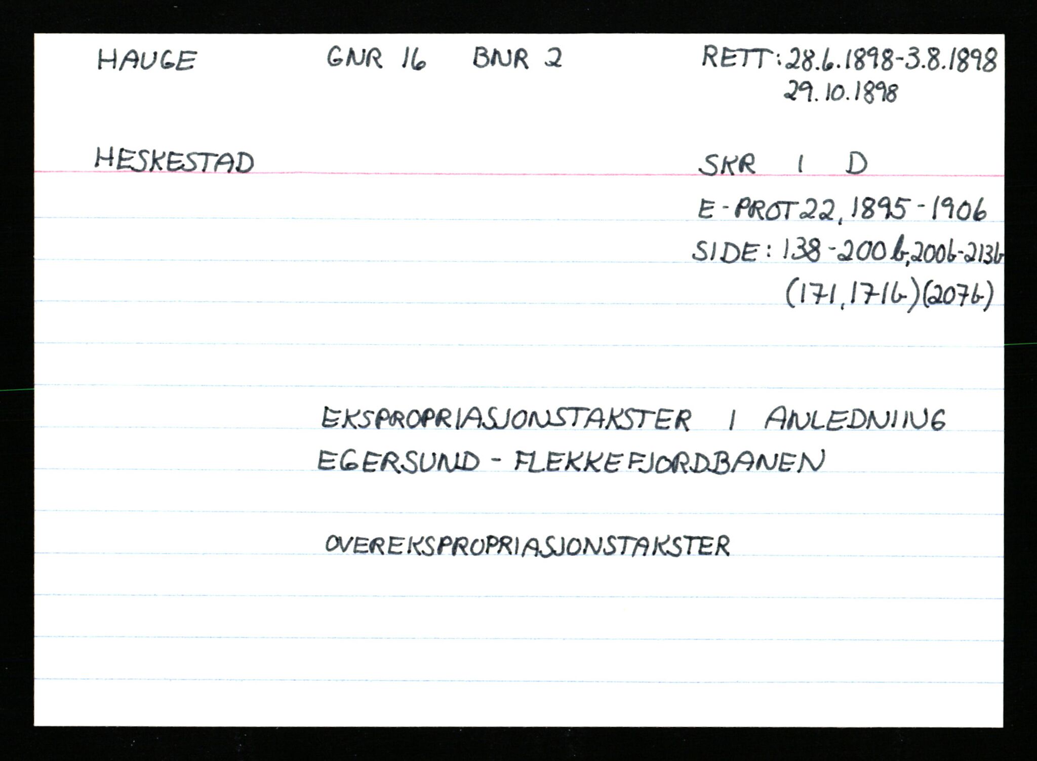 Statsarkivet i Stavanger, AV/SAST-A-101971/03/Y/Ym/L0021: Åstedskort sortert etter gårdsnavn: Hauge - Haukås, 1600-1950, s. 61