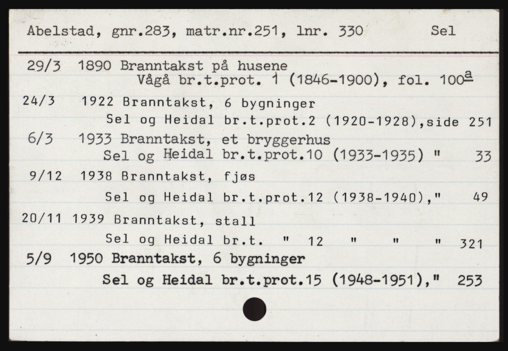 Norges Brannkasse, Sel og Heidal, AV/SAH-NBRANH-034, s. 2