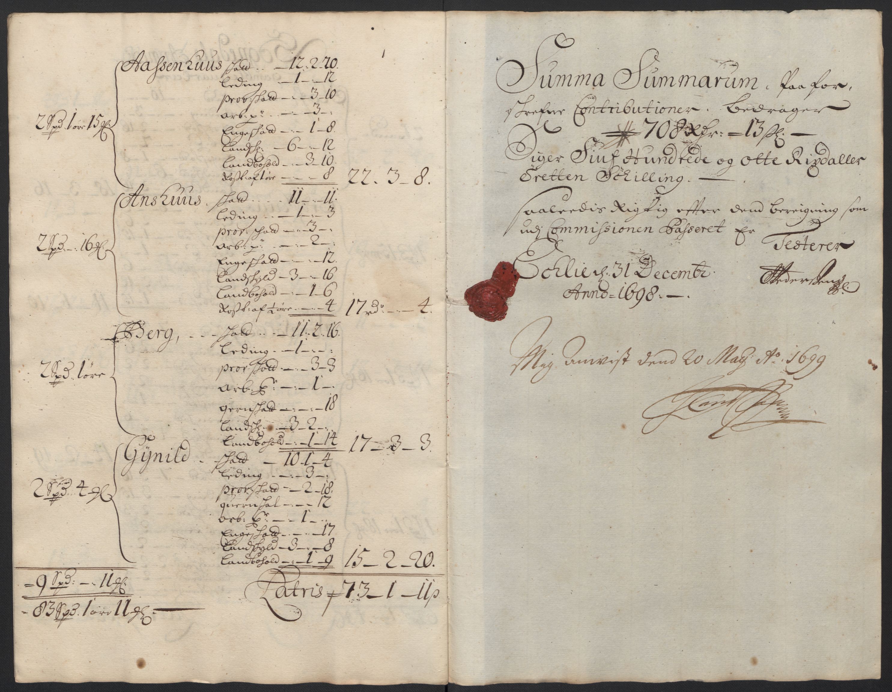 Rentekammeret inntil 1814, Reviderte regnskaper, Fogderegnskap, RA/EA-4092/R60/L3948: Fogderegnskap Orkdal og Gauldal, 1698, s. 397