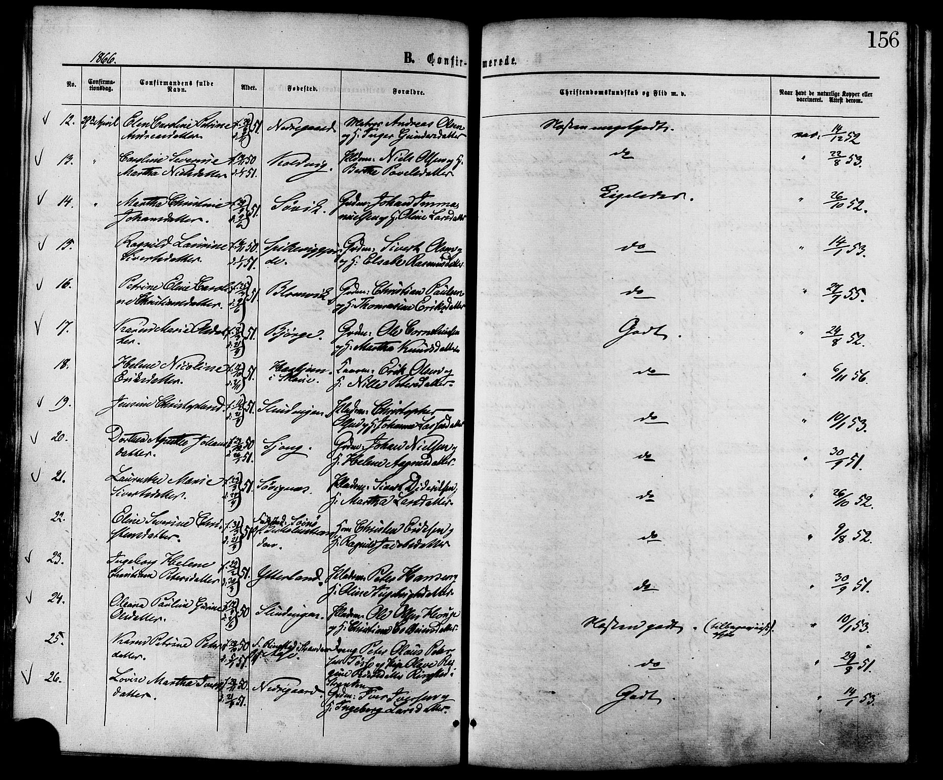 Ministerialprotokoller, klokkerbøker og fødselsregistre - Møre og Romsdal, AV/SAT-A-1454/528/L0399: Ministerialbok nr. 528A10, 1864-1879, s. 156