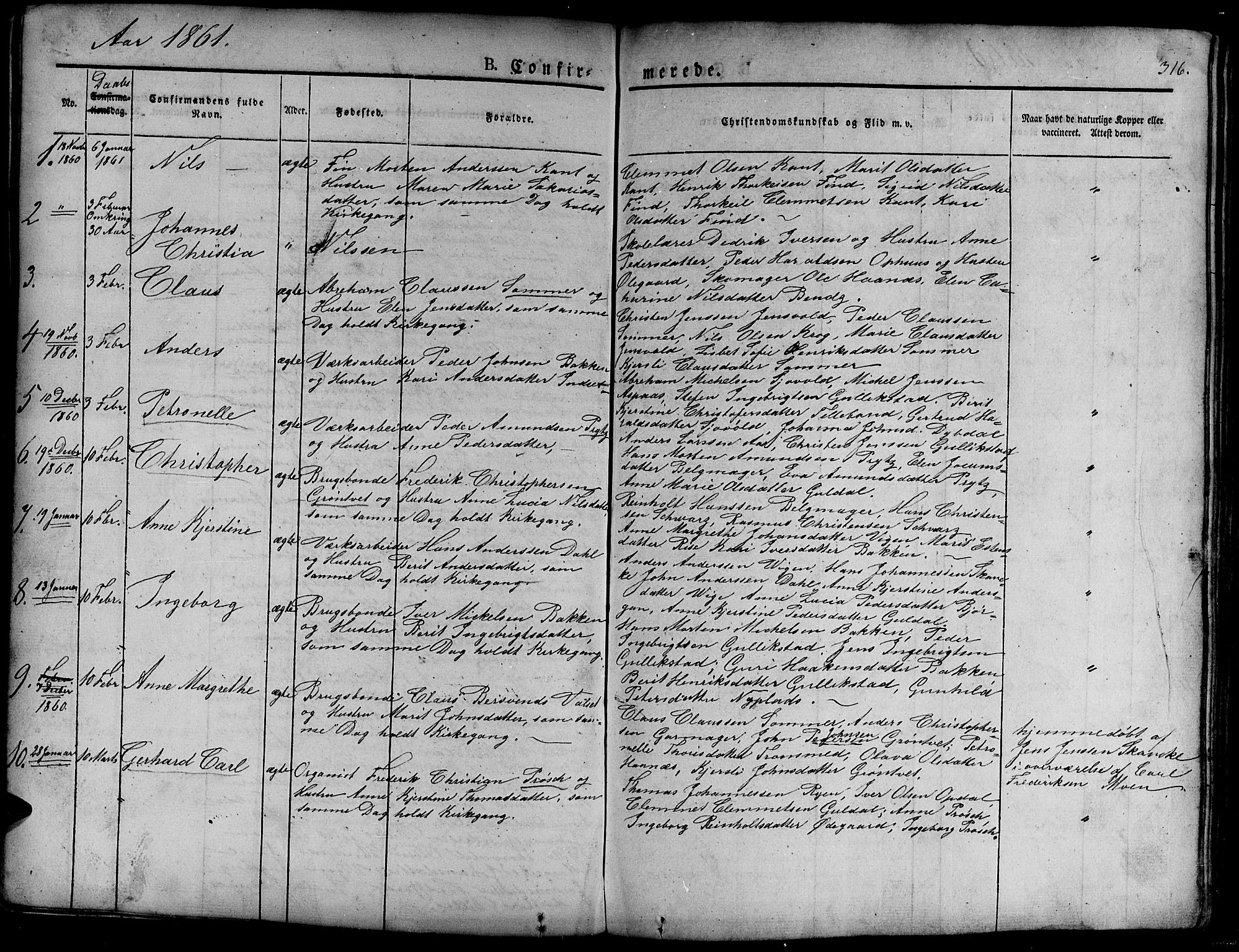 Ministerialprotokoller, klokkerbøker og fødselsregistre - Sør-Trøndelag, AV/SAT-A-1456/681/L0938: Klokkerbok nr. 681C02, 1829-1879, s. 316