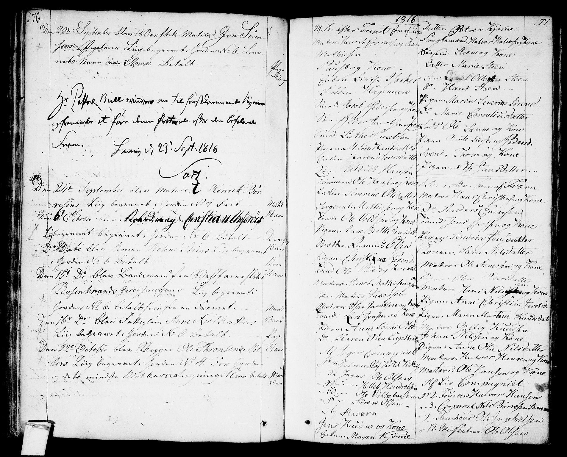 Stavern kirkebøker, AV/SAKO-A-318/F/Fa/L0004: Ministerialbok nr. 4, 1809-1816, s. 176-177