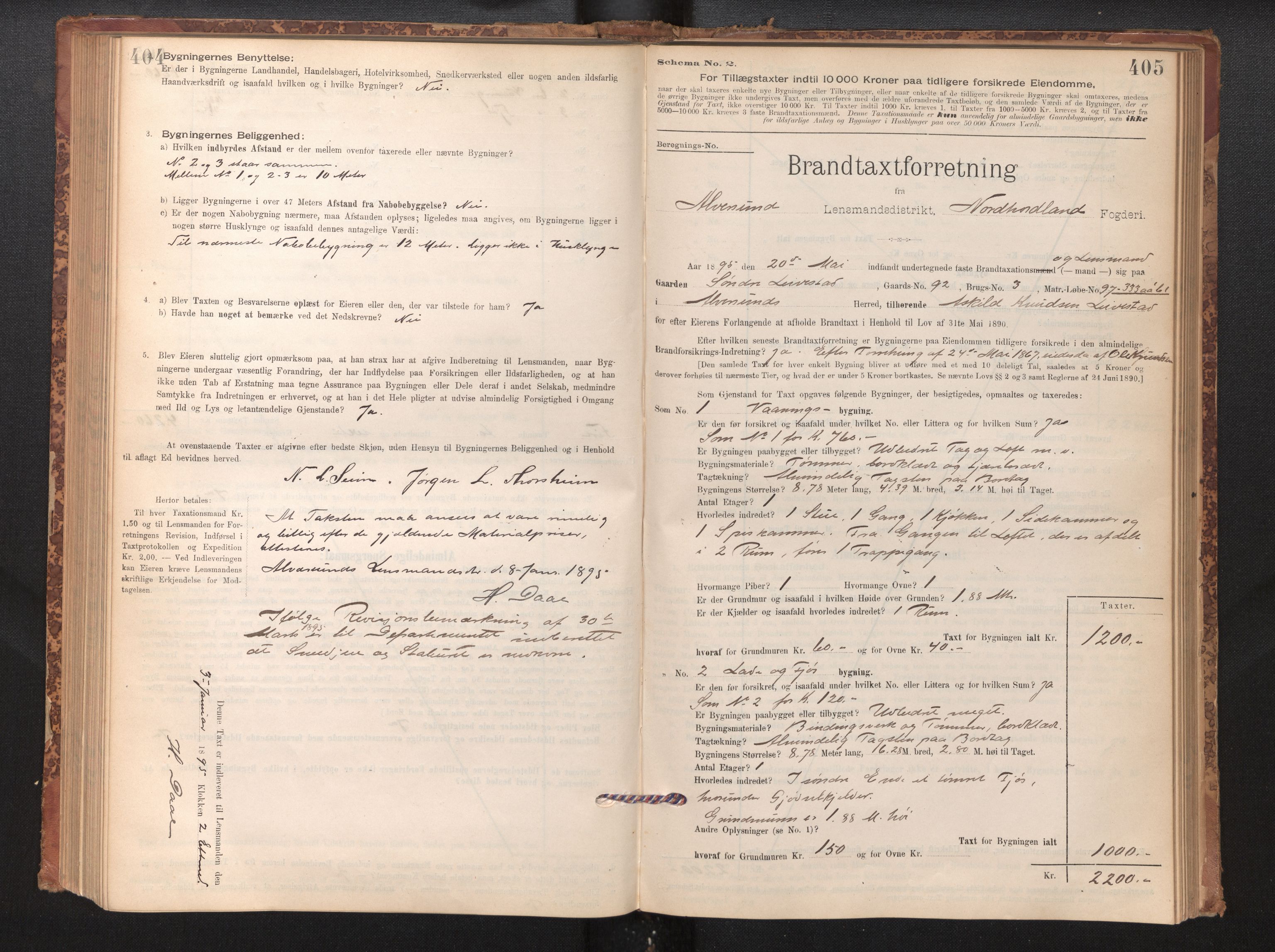 Lensmannen i Alversund, SAB/A-30701/0012/L0004: Branntakstprotokoll, skjematakst, 1894-1953, s. 404-405