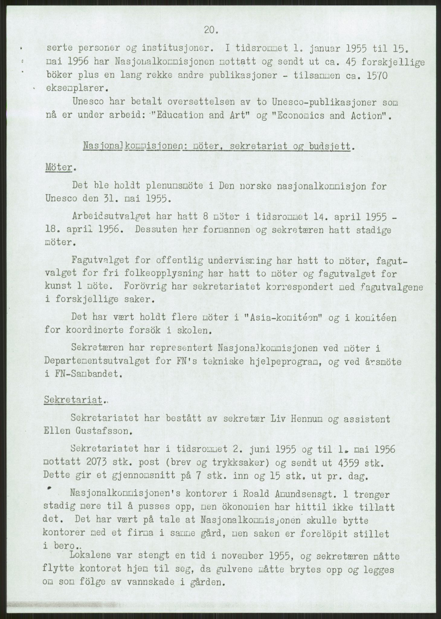 Den norske nasjonalkommisjonen for UNESCO, AV/RA-S-1730/A/Ad/L0001: --, 1953-1981