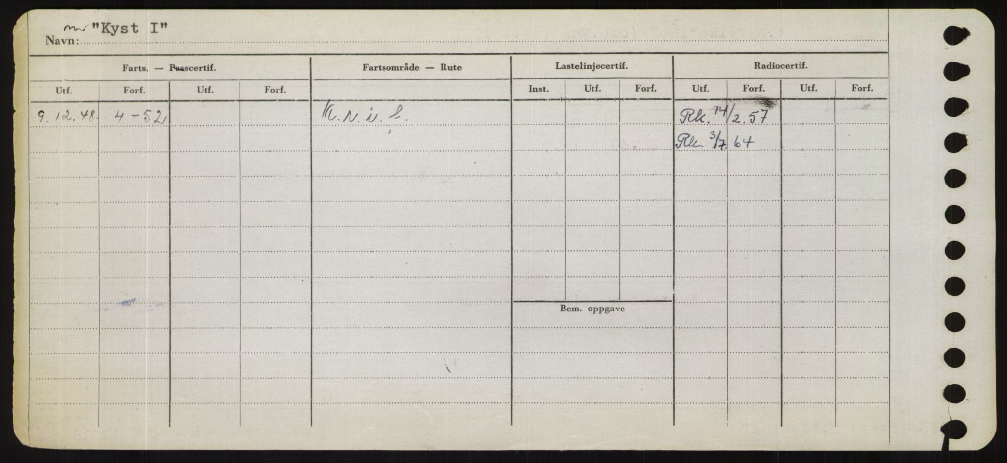 Sjøfartsdirektoratet med forløpere, Skipsmålingen, RA/S-1627/H/Hd/L0021: Fartøy, Kor-Kår, s. 392