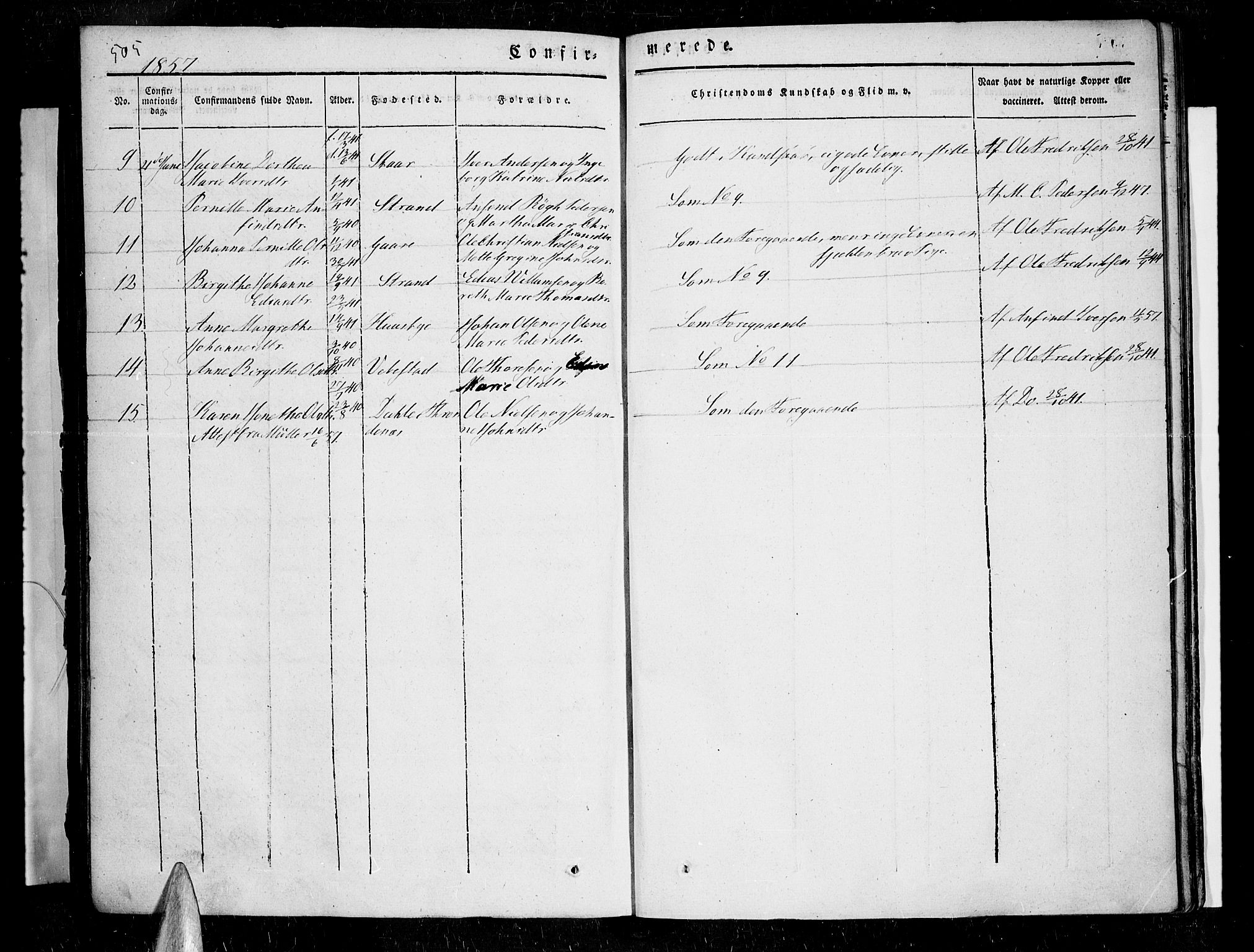 Kvæfjord sokneprestkontor, AV/SATØ-S-1323/G/Ga/Gaa/L0003kirke: Ministerialbok nr. 3, 1830-1857, s. 505