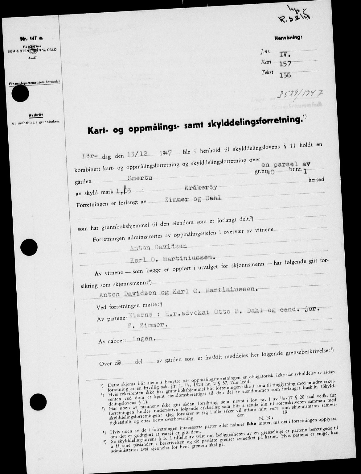 Onsøy sorenskriveri, SAO/A-10474/G/Ga/Gab/L0022: Pantebok nr. II A-22, 1947-1948, Dagboknr: 3529/1947