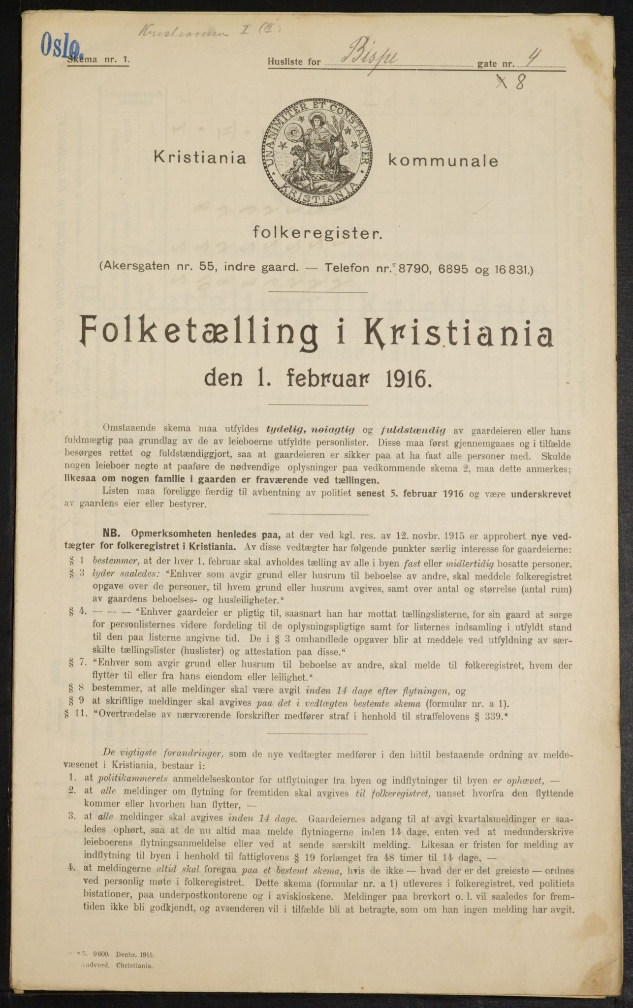 OBA, Kommunal folketelling 1.2.1916 for Kristiania, 1916, s. 5420