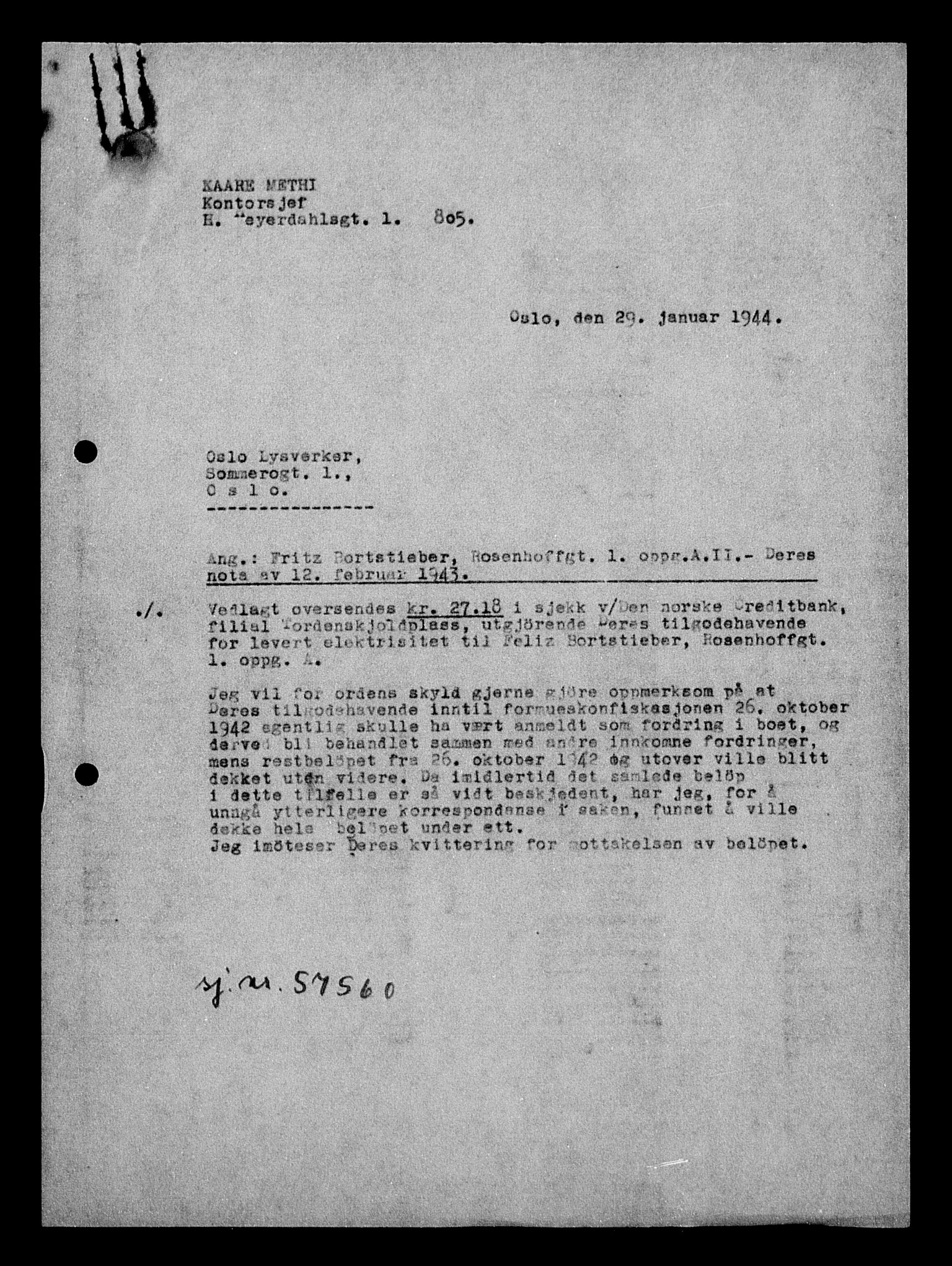 Justisdepartementet, Tilbakeføringskontoret for inndratte formuer, AV/RA-S-1564/H/Hc/Hcc/L0927: --, 1945-1947, s. 413