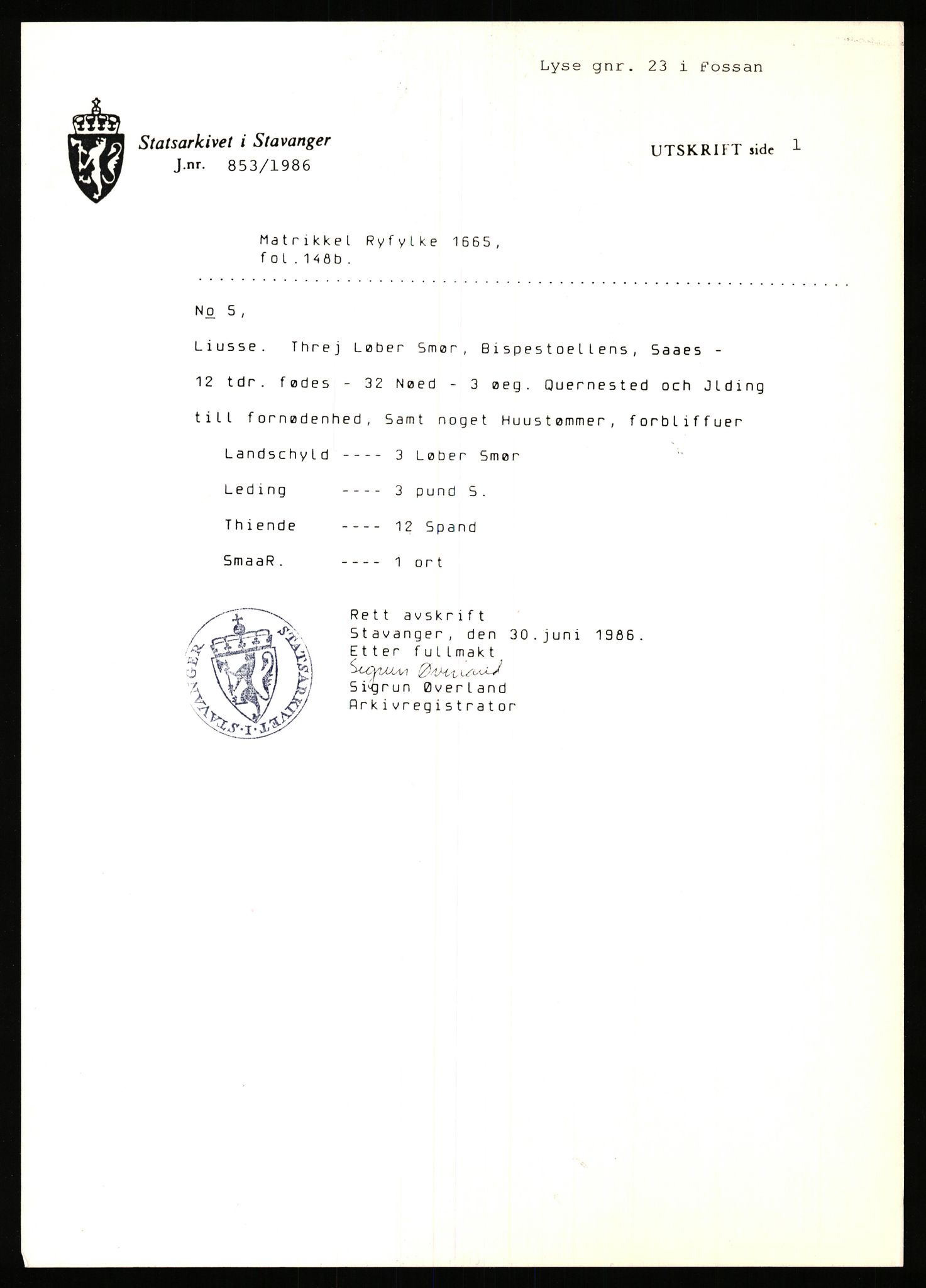 Statsarkivet i Stavanger, AV/SAST-A-101971/03/Y/Yj/L0055: Avskrifter sortert etter gårdsnavn: Lunde nordre - Løining i Elven, 1750-1930, s. 538