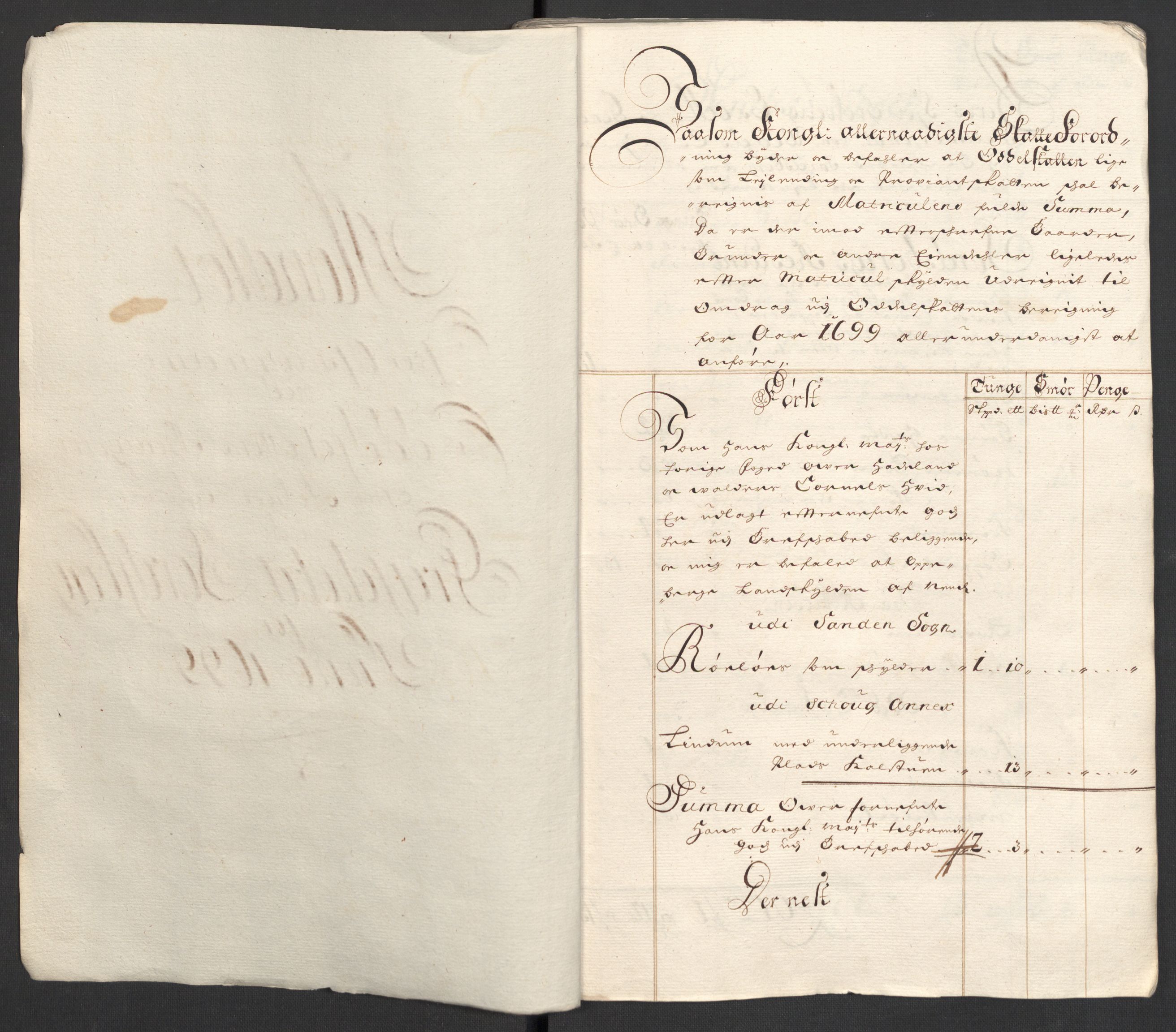 Rentekammeret inntil 1814, Reviderte regnskaper, Fogderegnskap, RA/EA-4092/R32/L1868: Fogderegnskap Jarlsberg grevskap, 1697-1699, s. 306