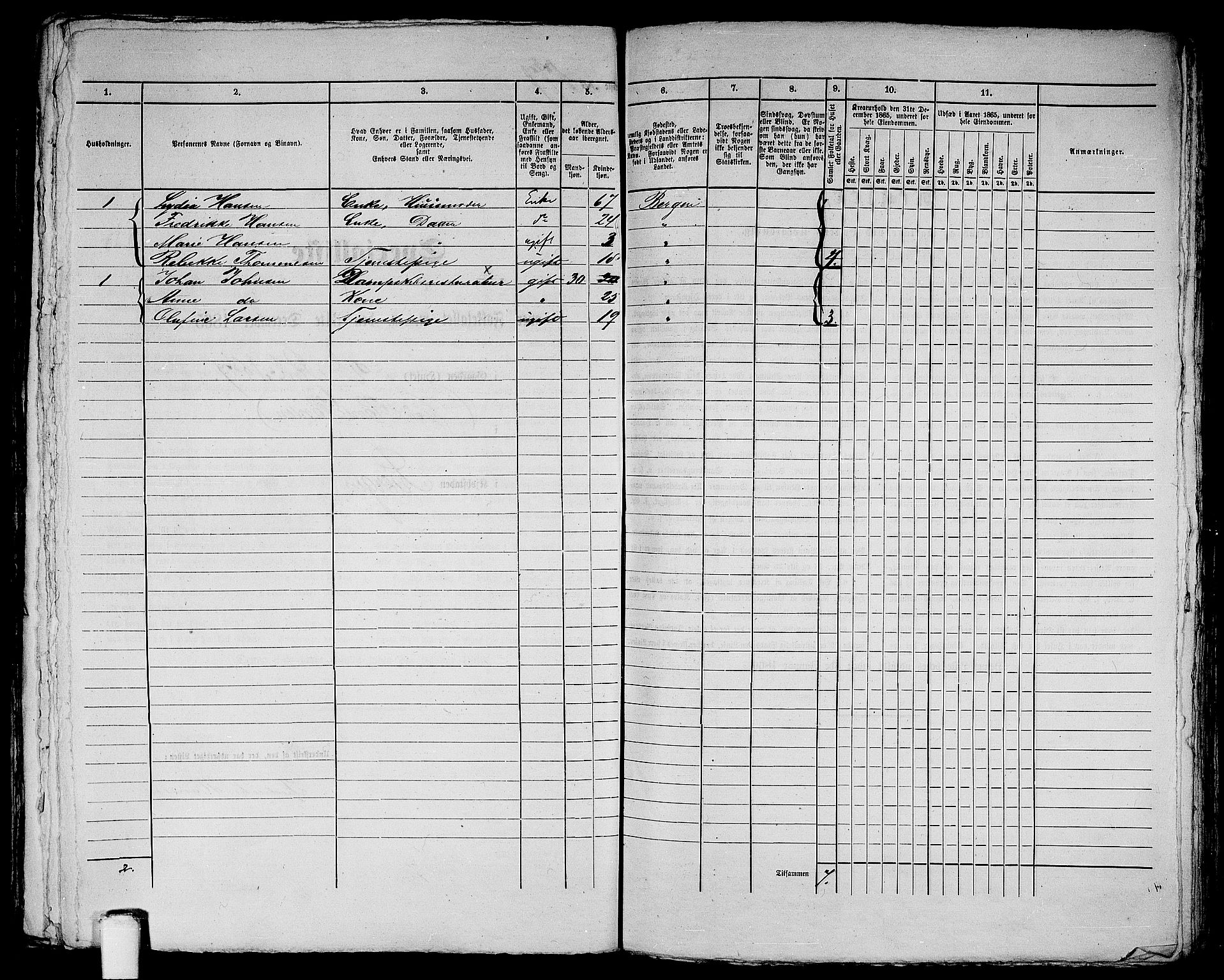 RA, Folketelling 1865 for 1301 Bergen kjøpstad, 1865, s. 396