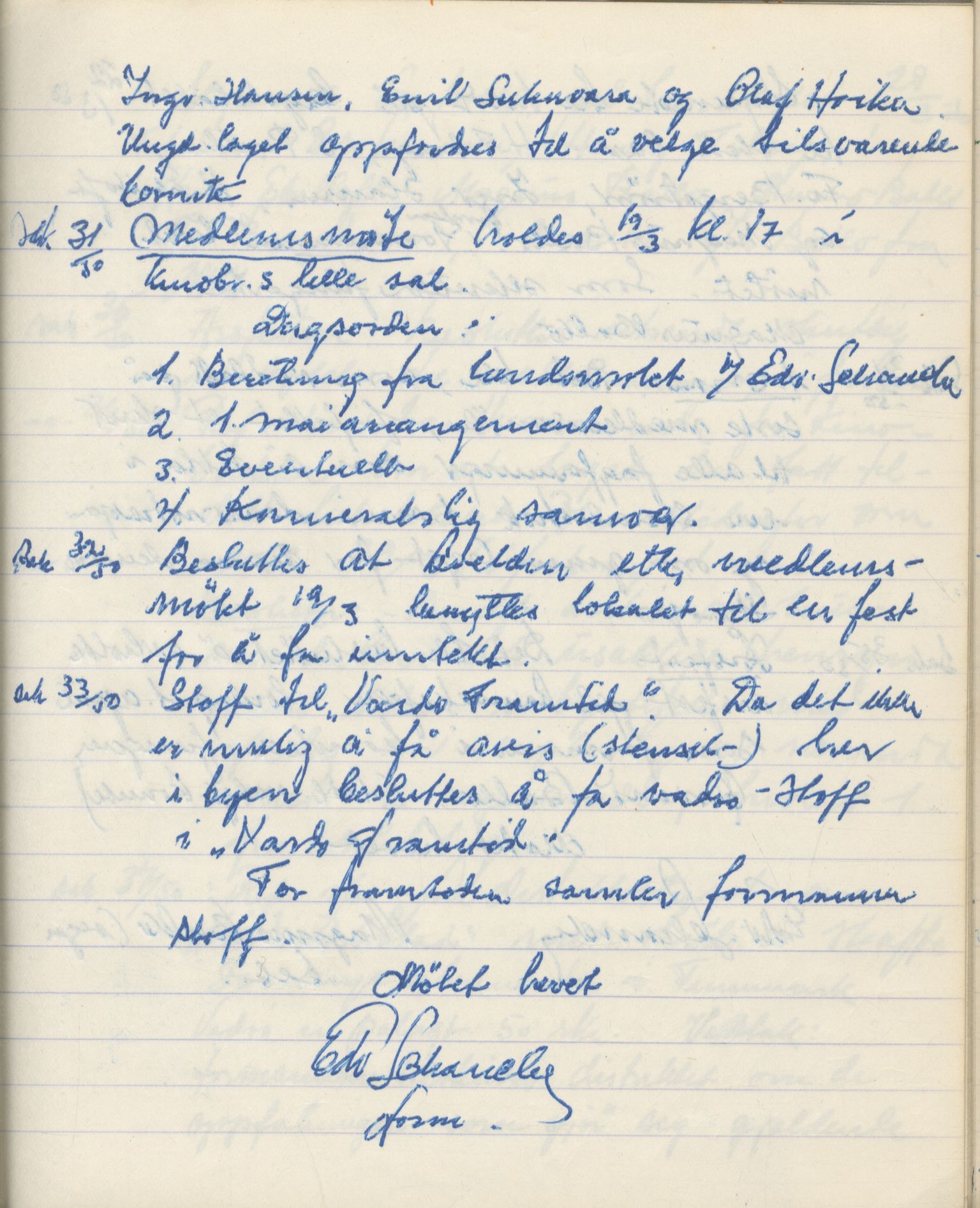 Vadsø kommunistiske parti, FMFB/A-1070/A/Aa/L0001: Styreprotokoll, 1948-1954