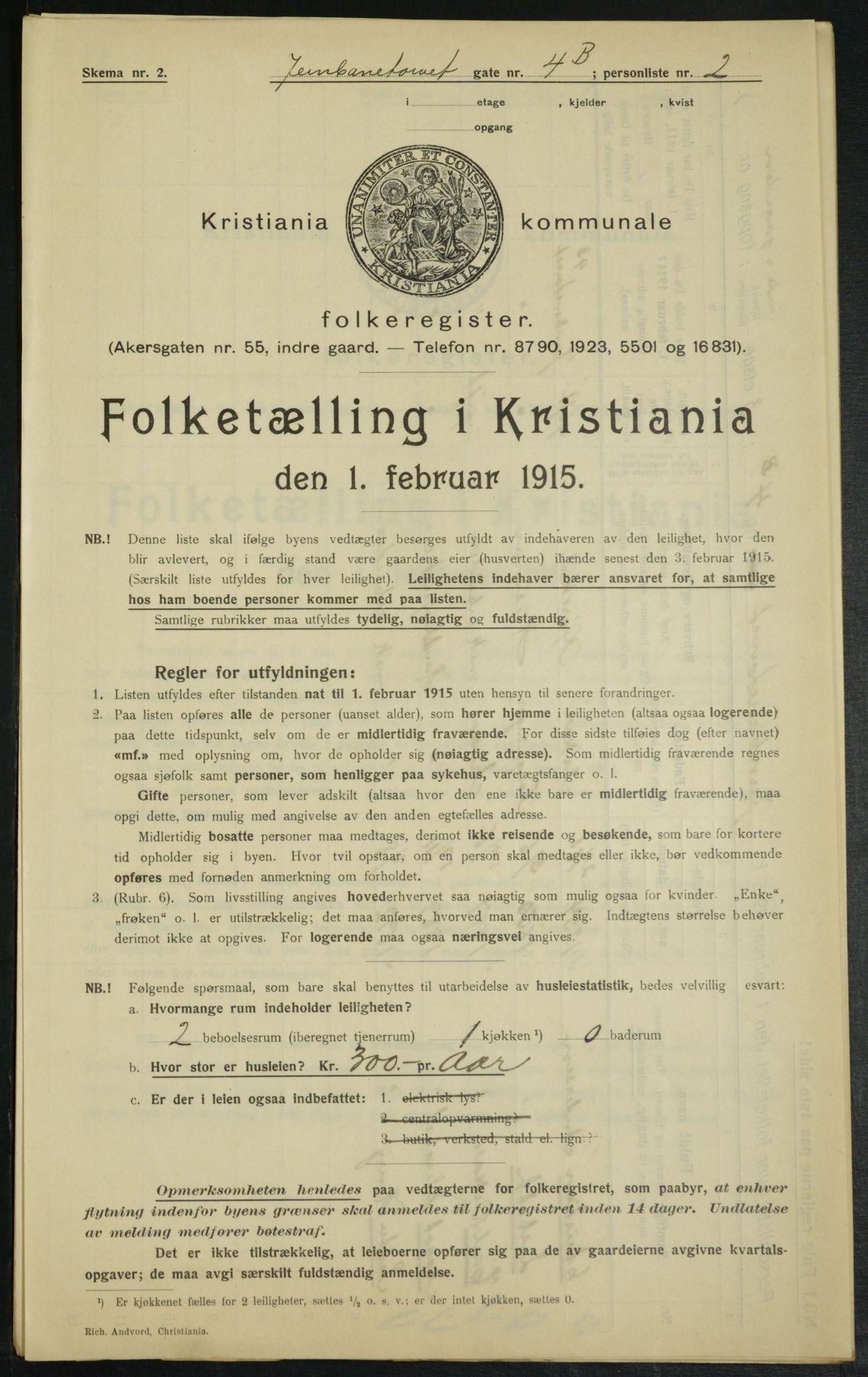 OBA, Kommunal folketelling 1.2.1915 for Kristiania, 1915, s. 46481