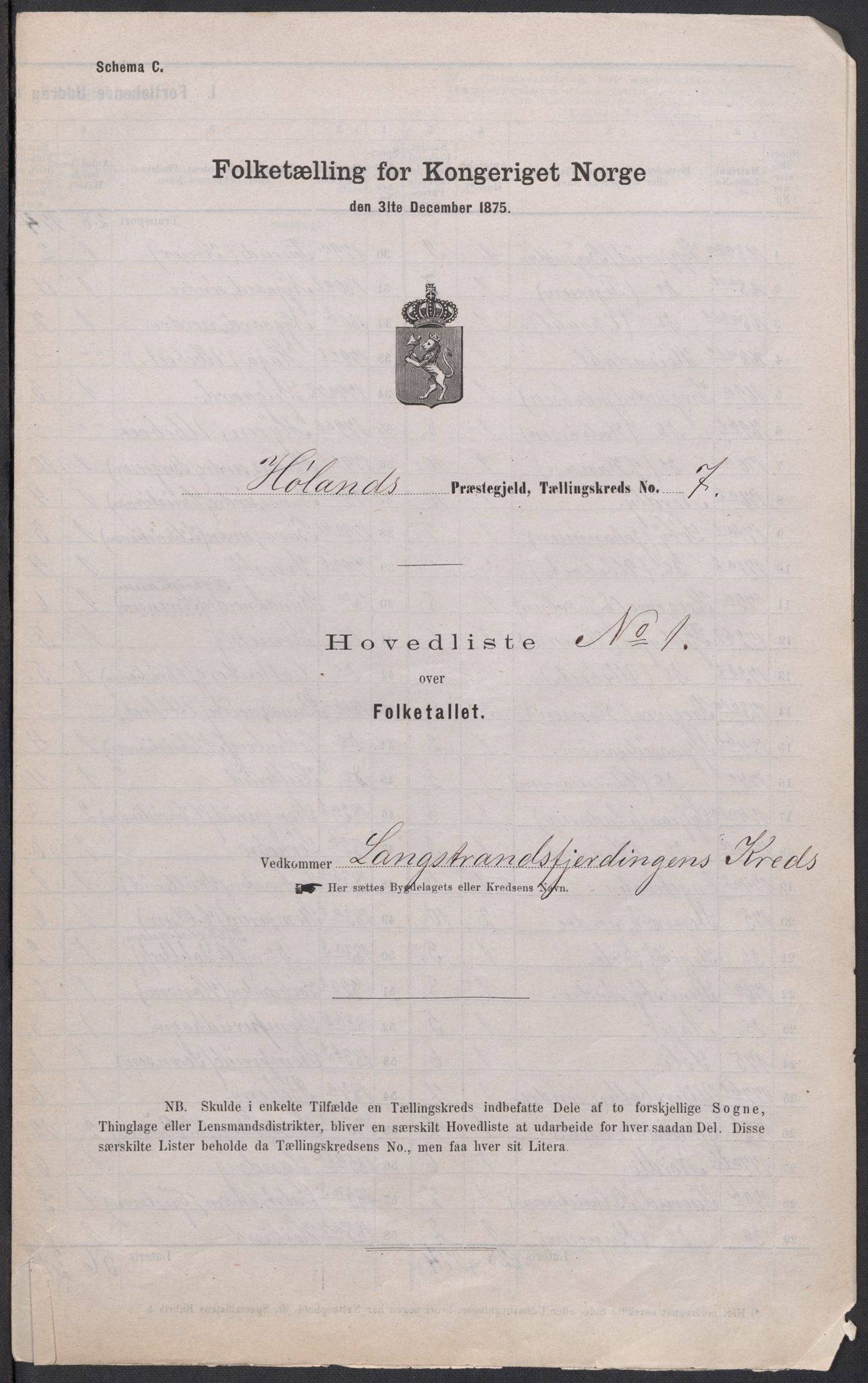 RA, Folketelling 1875 for 0221P Høland prestegjeld, 1875, s. 28