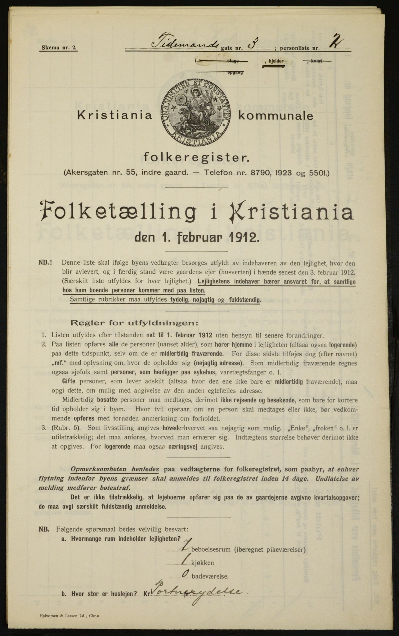 OBA, Kommunal folketelling 1.2.1912 for Kristiania, 1912, s. 111373