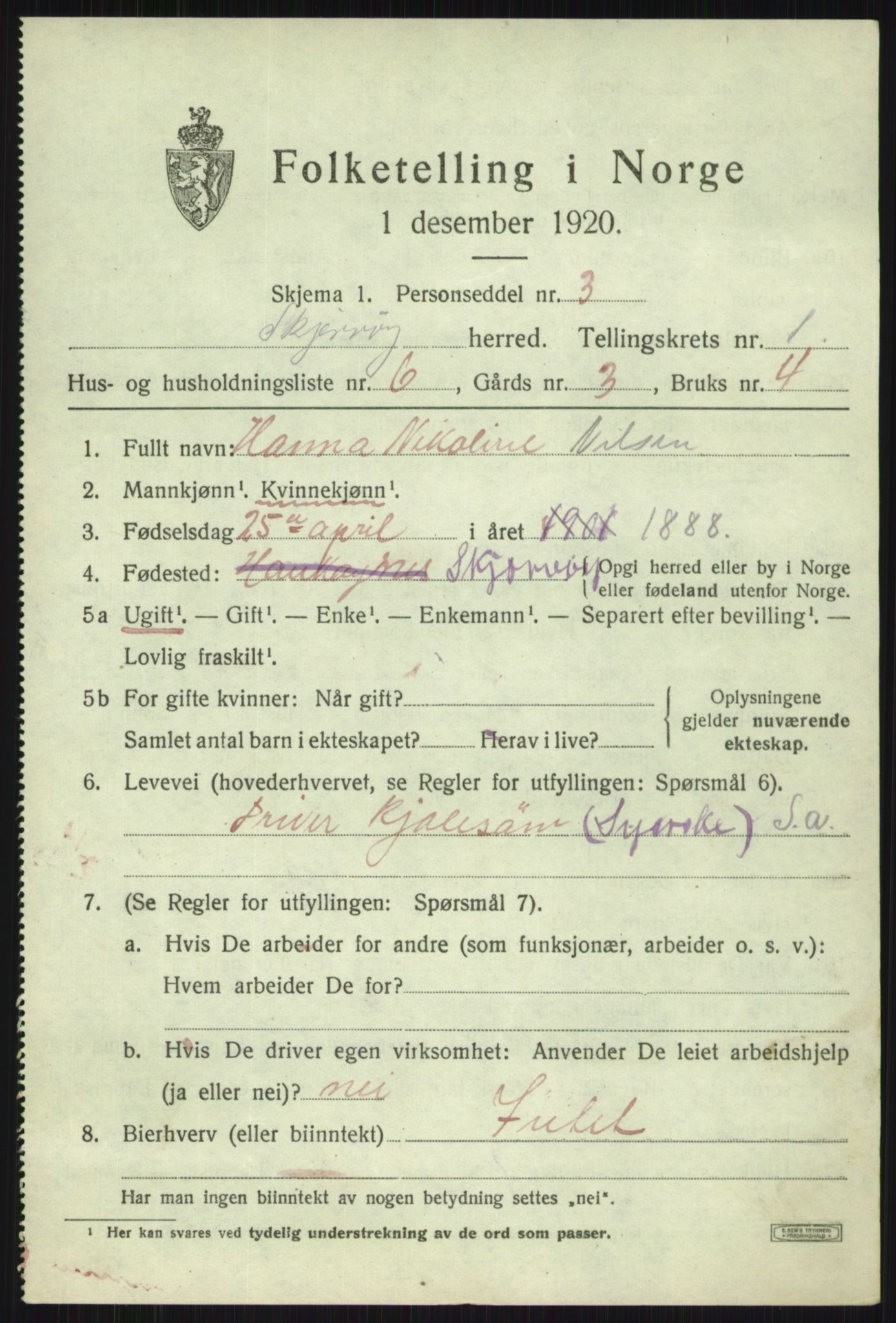 SATØ, Folketelling 1920 for 1941 Skjervøy herred, 1920, s. 1265