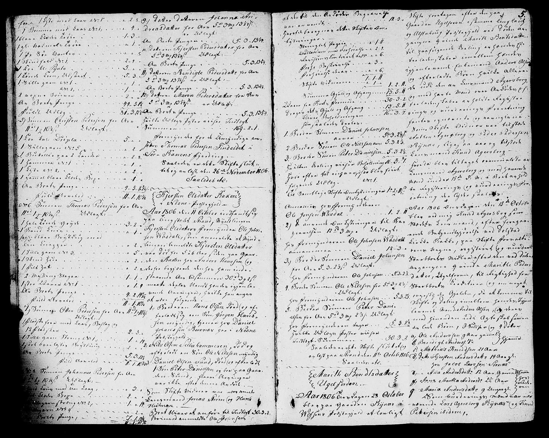 Helgeland sorenskriveri, AV/SAT-A-0004/3/3A/L0081: Skifteprotokoll 26, 1806-1809, s. 4b-5a