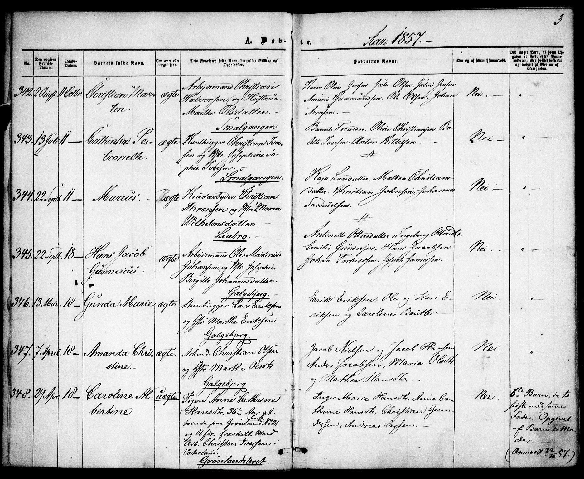 Vestre Aker prestekontor Kirkebøker, AV/SAO-A-10025/F/Fa/L0004: Ministerialbok nr. 4, 1857-1877, s. 3