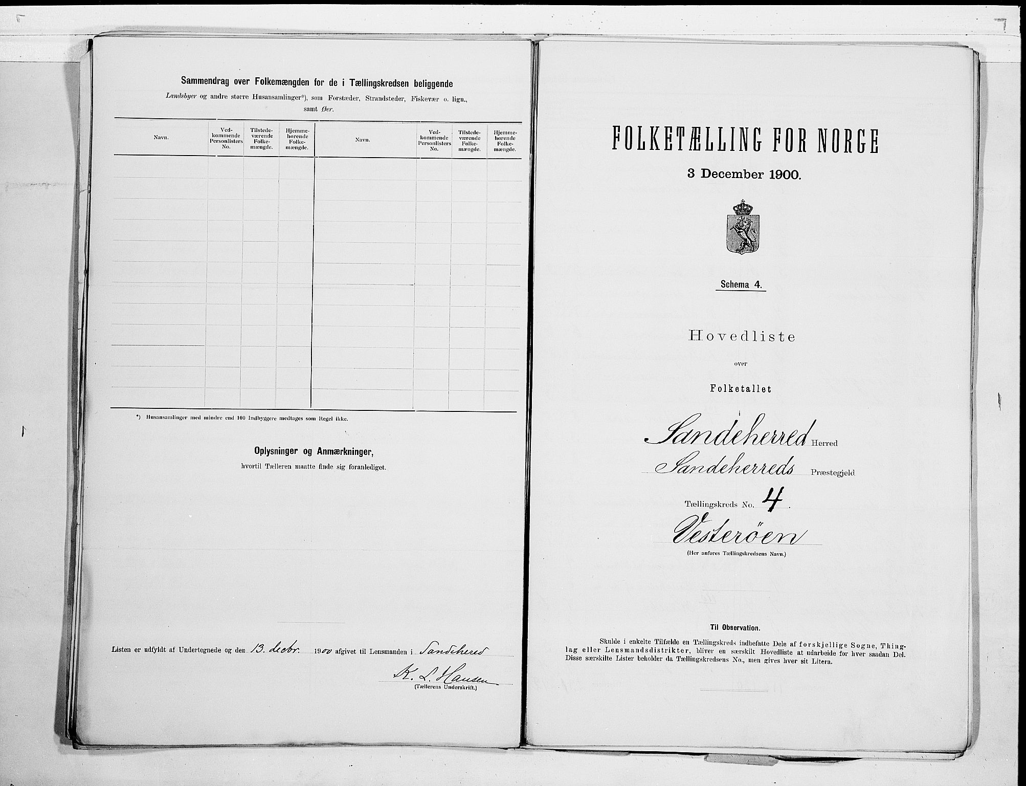 RA, Folketelling 1900 for 0724 Sandeherred herred, 1900, s. 14