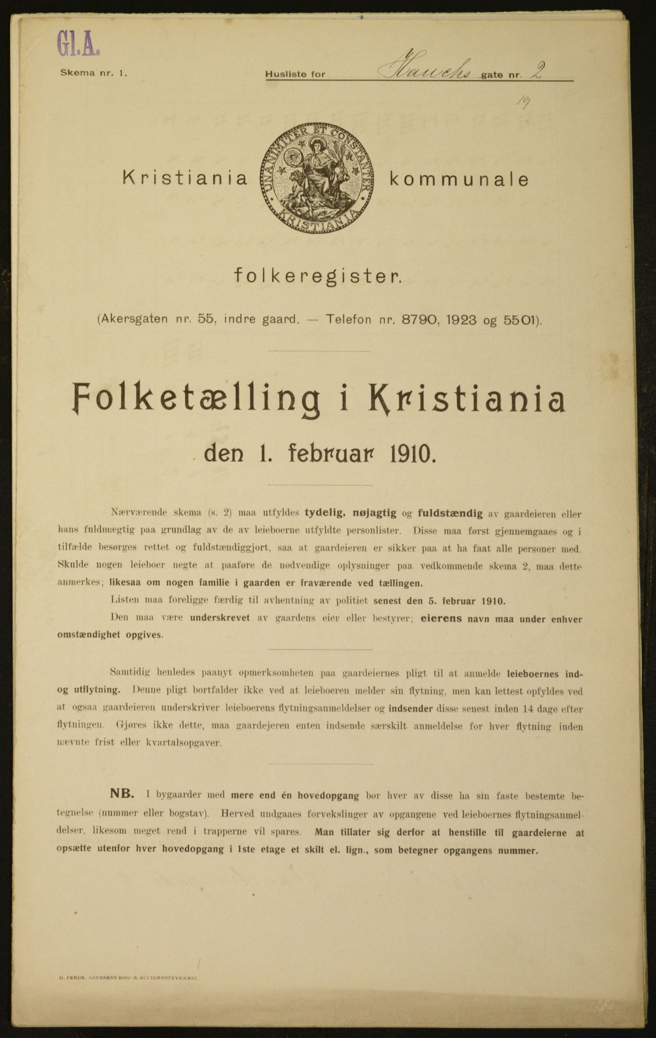 OBA, Kommunal folketelling 1.2.1910 for Kristiania, 1910, s. 33237