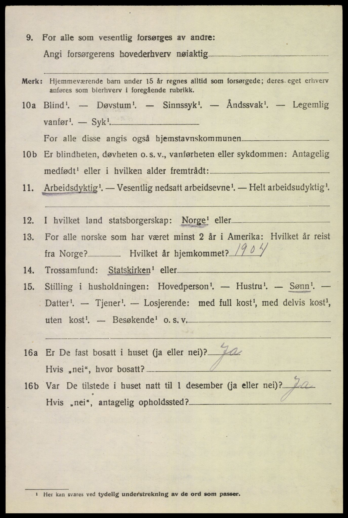 SAK, Folketelling 1920 for 1036 Fjotland herred, 1920, s. 897