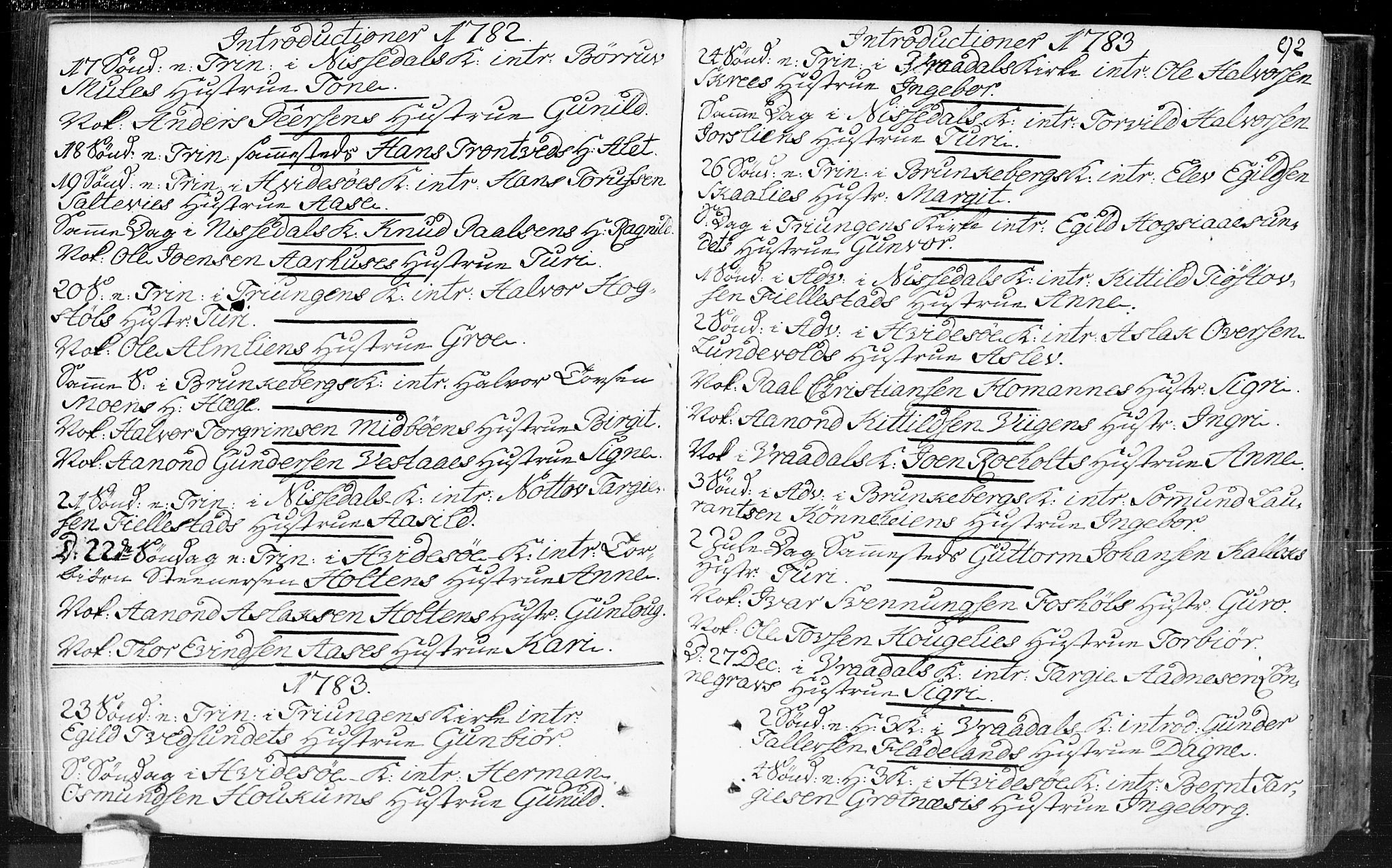 Kviteseid kirkebøker, AV/SAKO-A-276/F/Fa/L0002: Ministerialbok nr. I 2, 1773-1786, s. 92