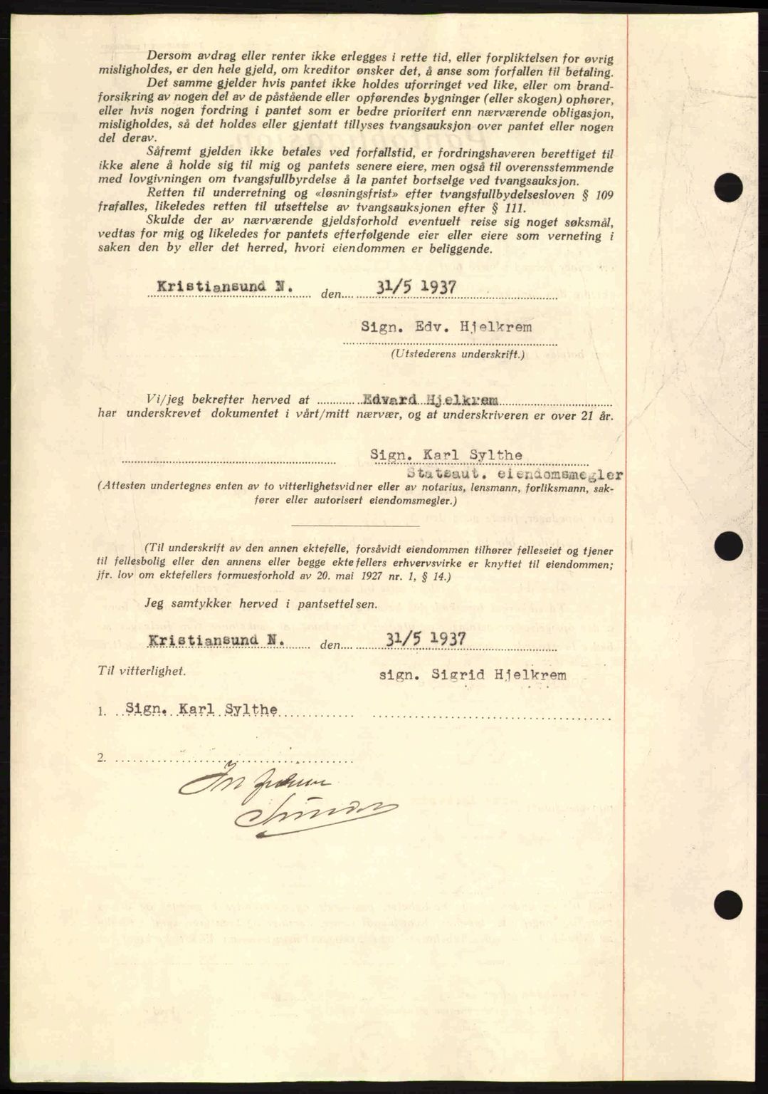 Kristiansund byfogd, AV/SAT-A-4587/A/27: Pantebok nr. 29, 1936-1937, Dagboknr: 342/1937